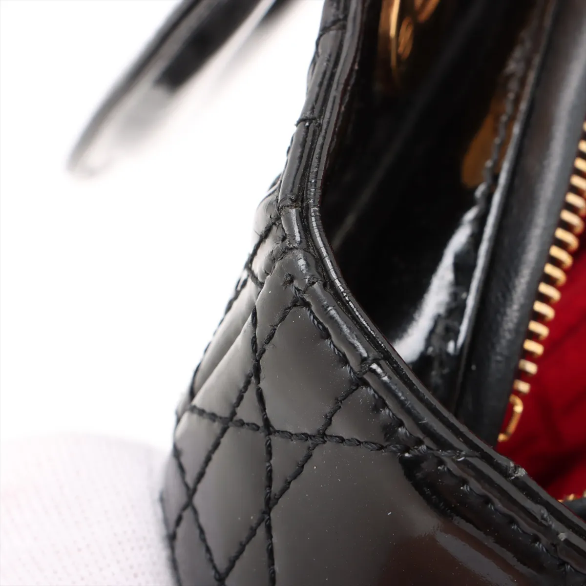 Cannage Lady Dior Patent Leather 2WAY Handbag Black — view 11