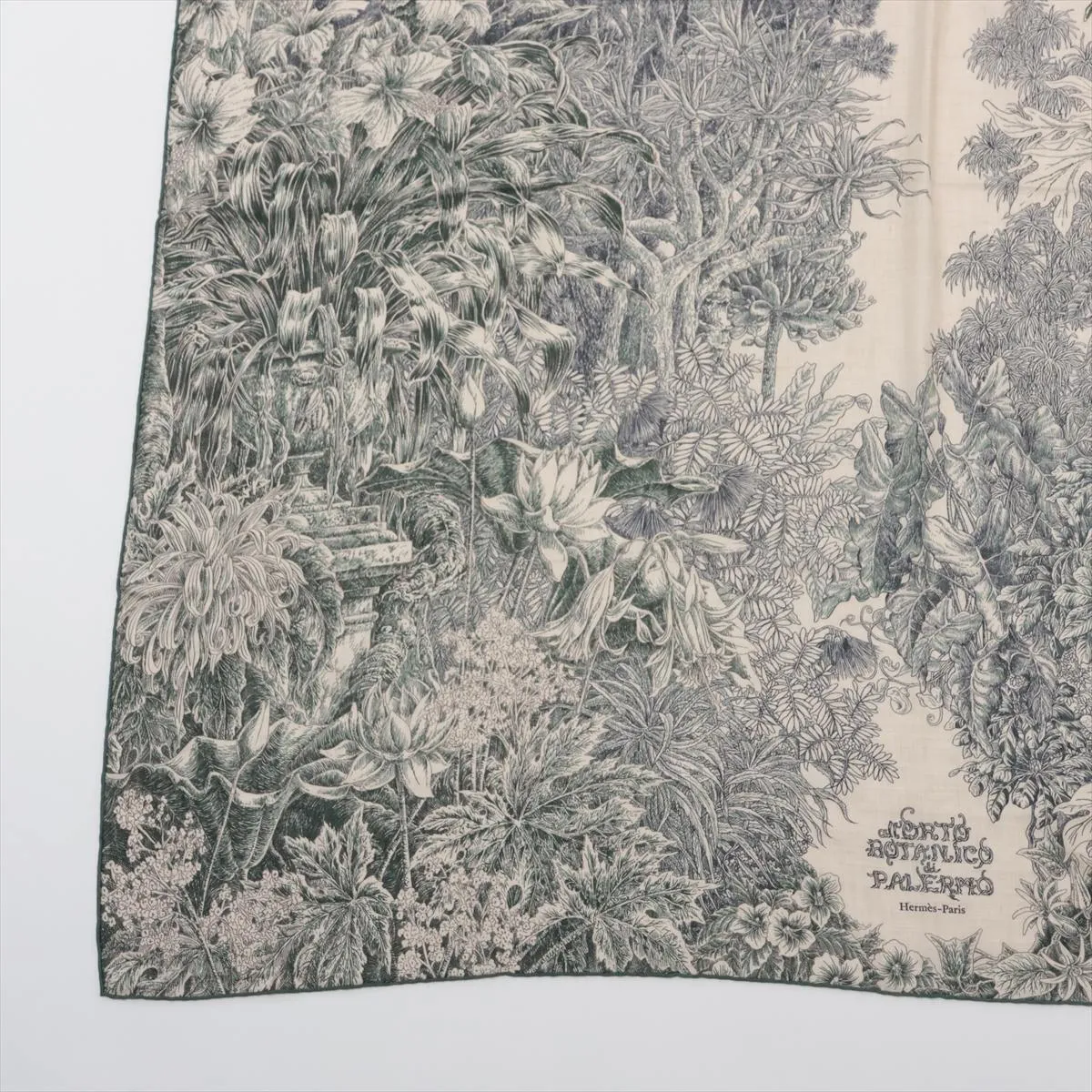 Carrégean BOTANICO DI PALERMO At the botanical garden in Palermo Stole Cashmere x Silk Green — view 5