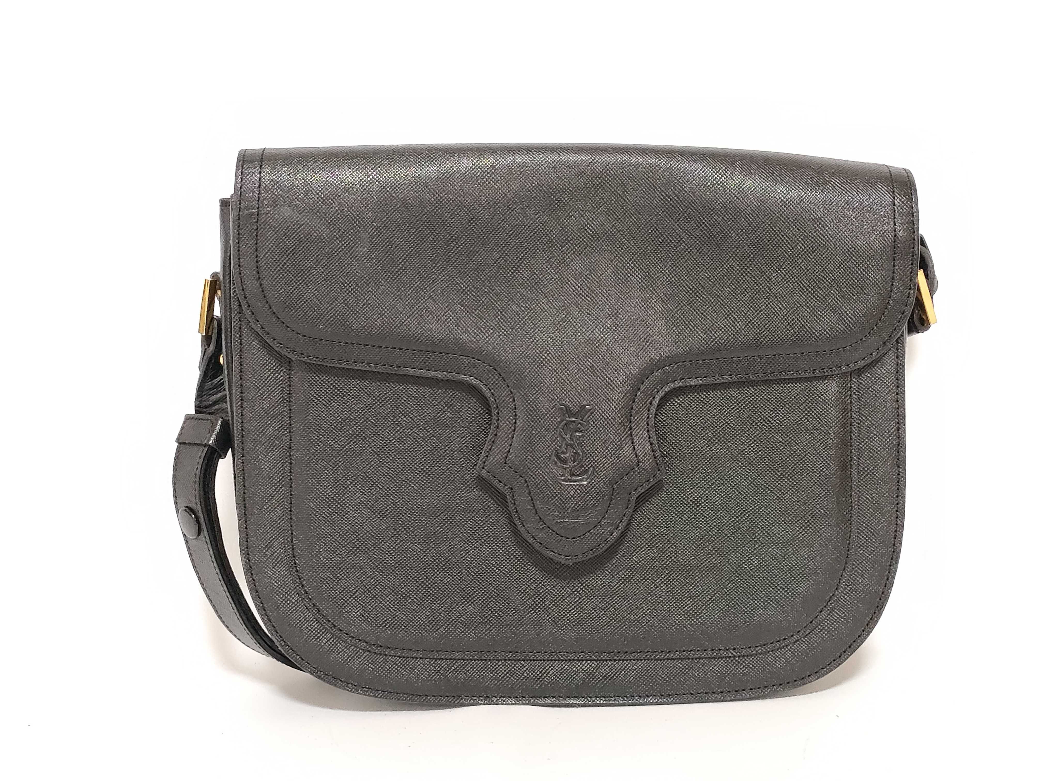 shoulder bag, YSL logo, black shoulder bag.