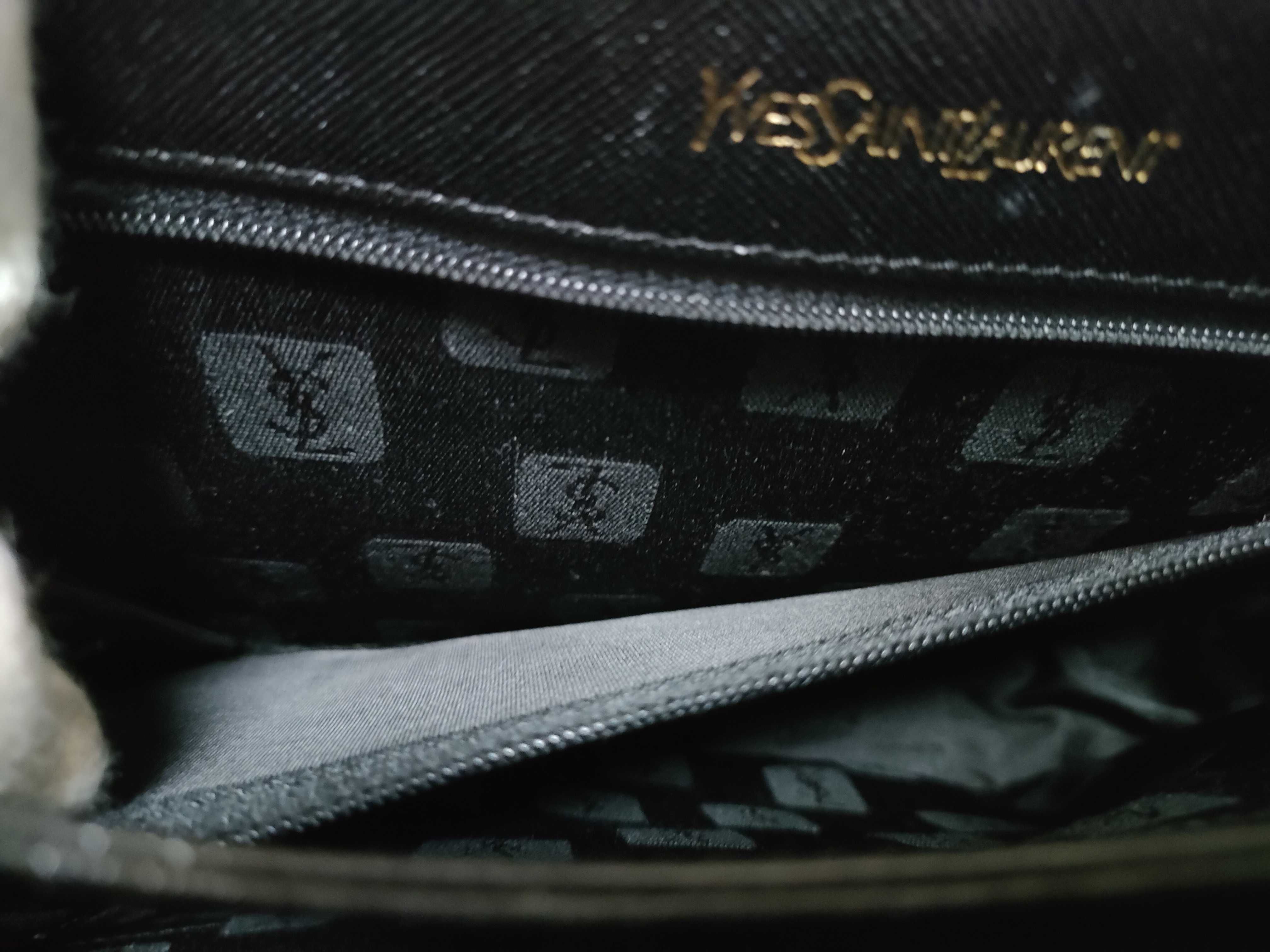 shoulder bag, YSL logo, black shoulder bag. — view 11