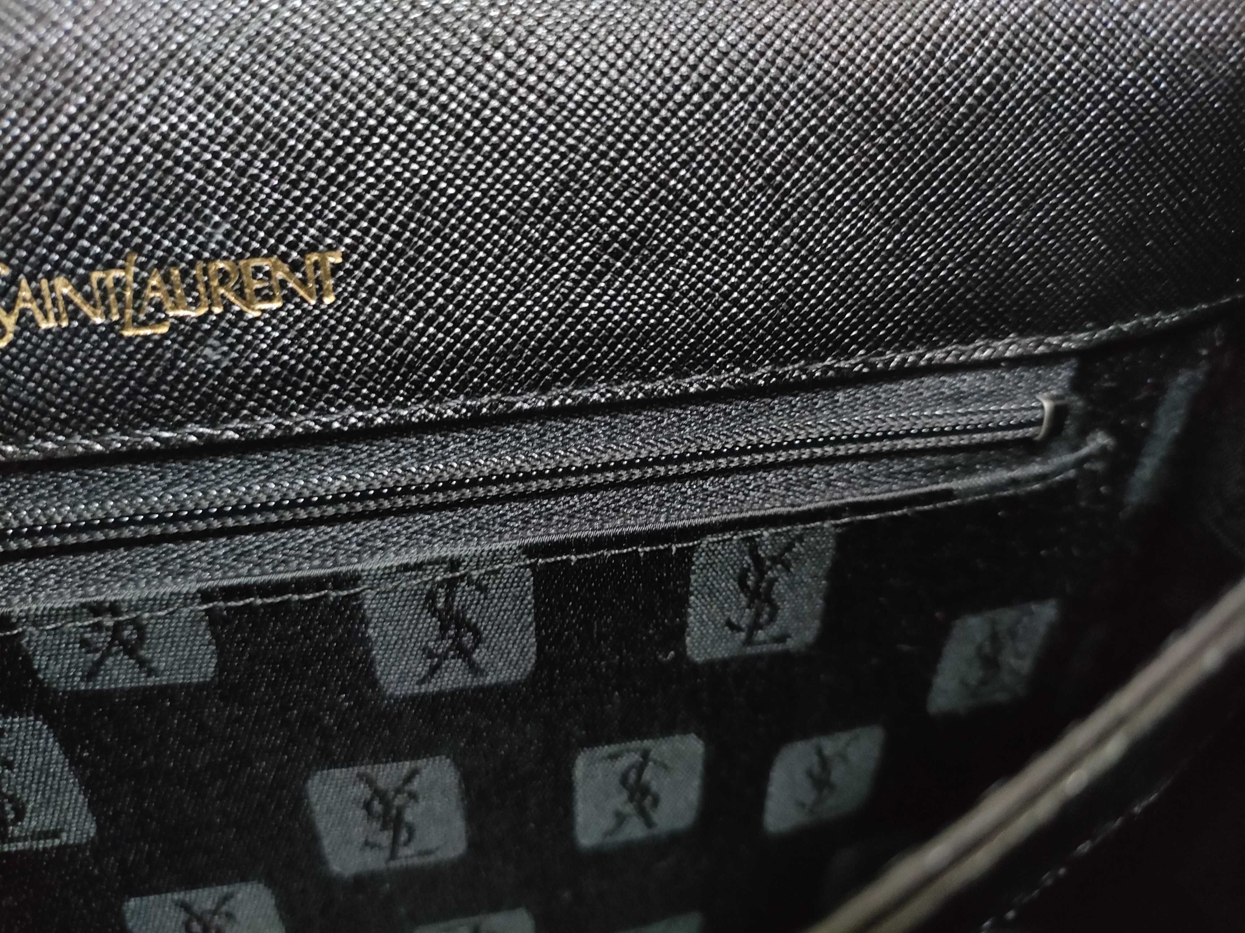 shoulder bag, YSL logo, black shoulder bag. — view 6