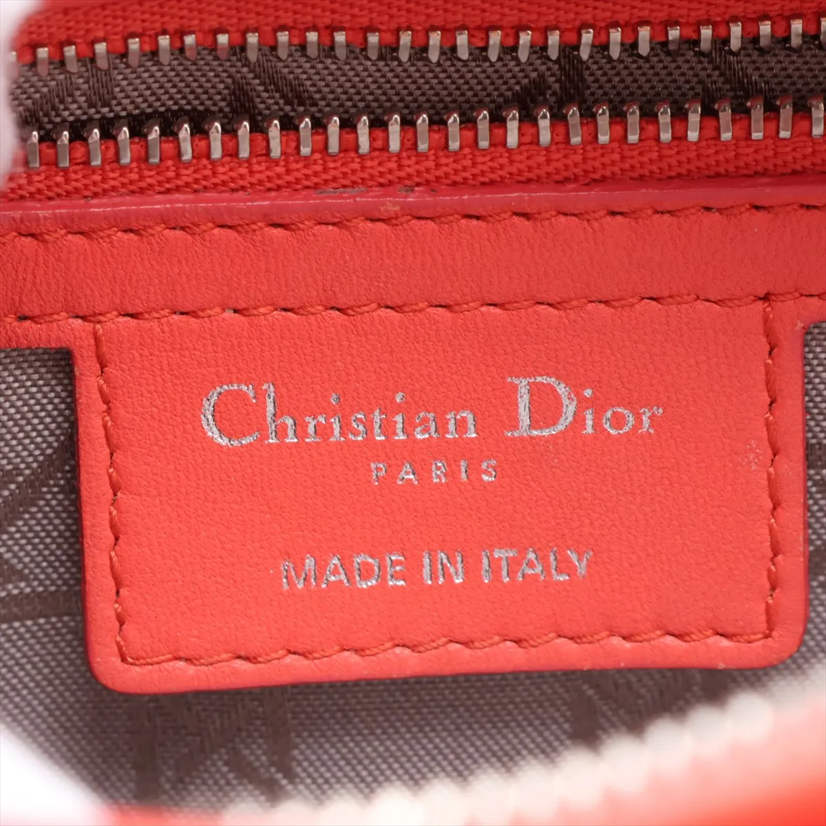 Cannage Lady Dior Leather 2-Way Handbag, Orange — view 10