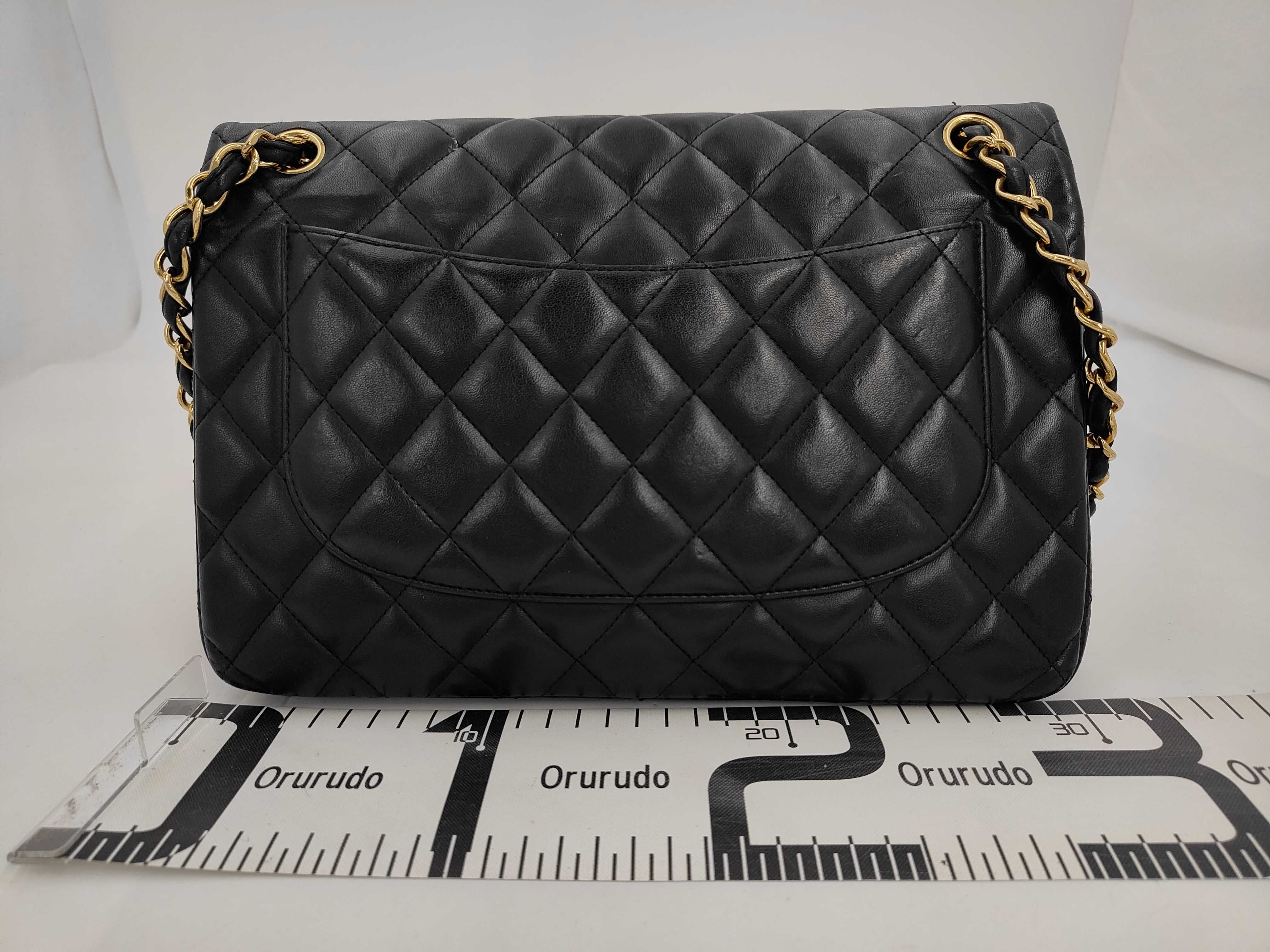 Chain Shoulder Bag, Lambskin, Black and Gold, Matelassé Shoulder Bag — view 2