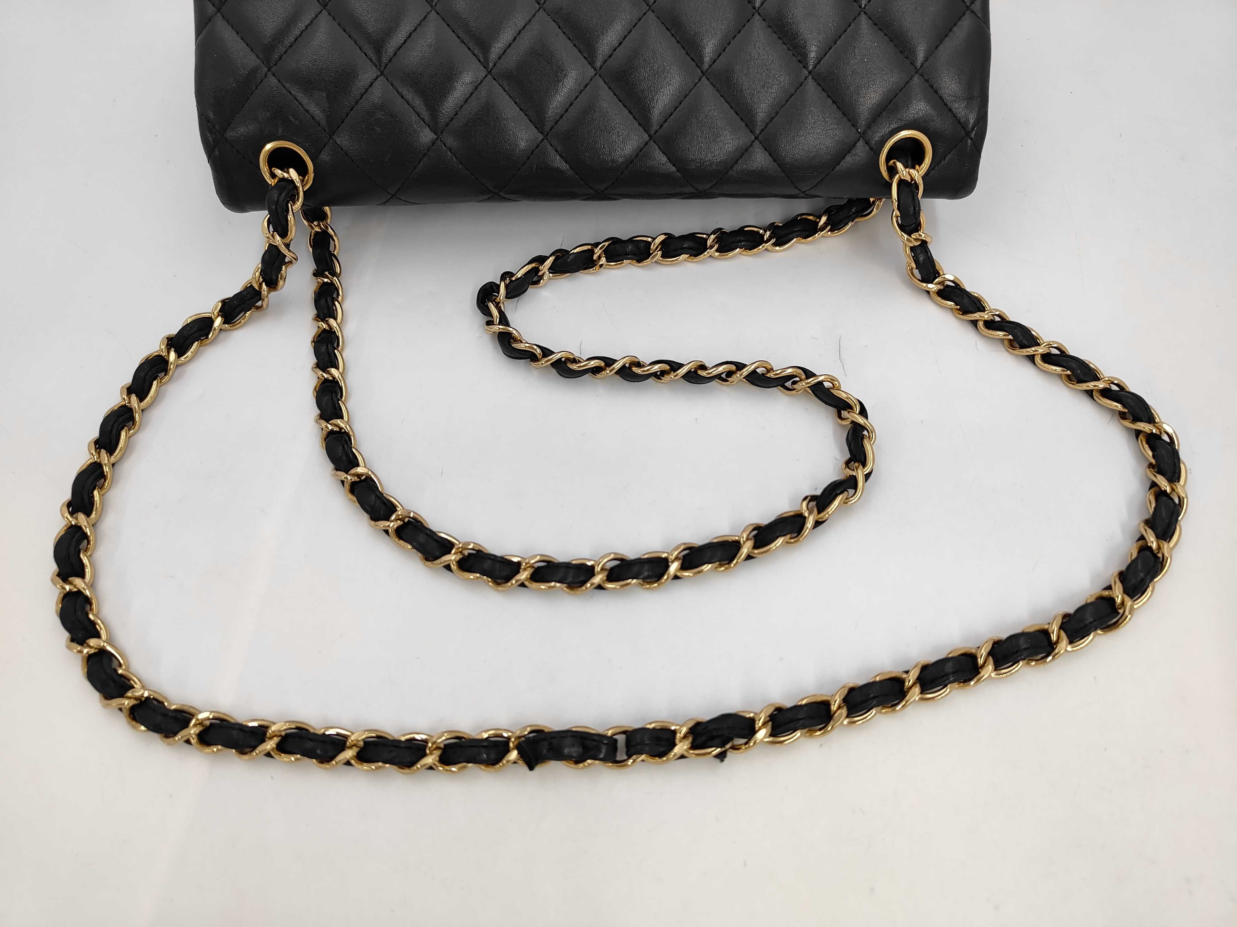 Chain Shoulder Bag, Lambskin, Black and Gold, Matelassé Shoulder Bag — view 5