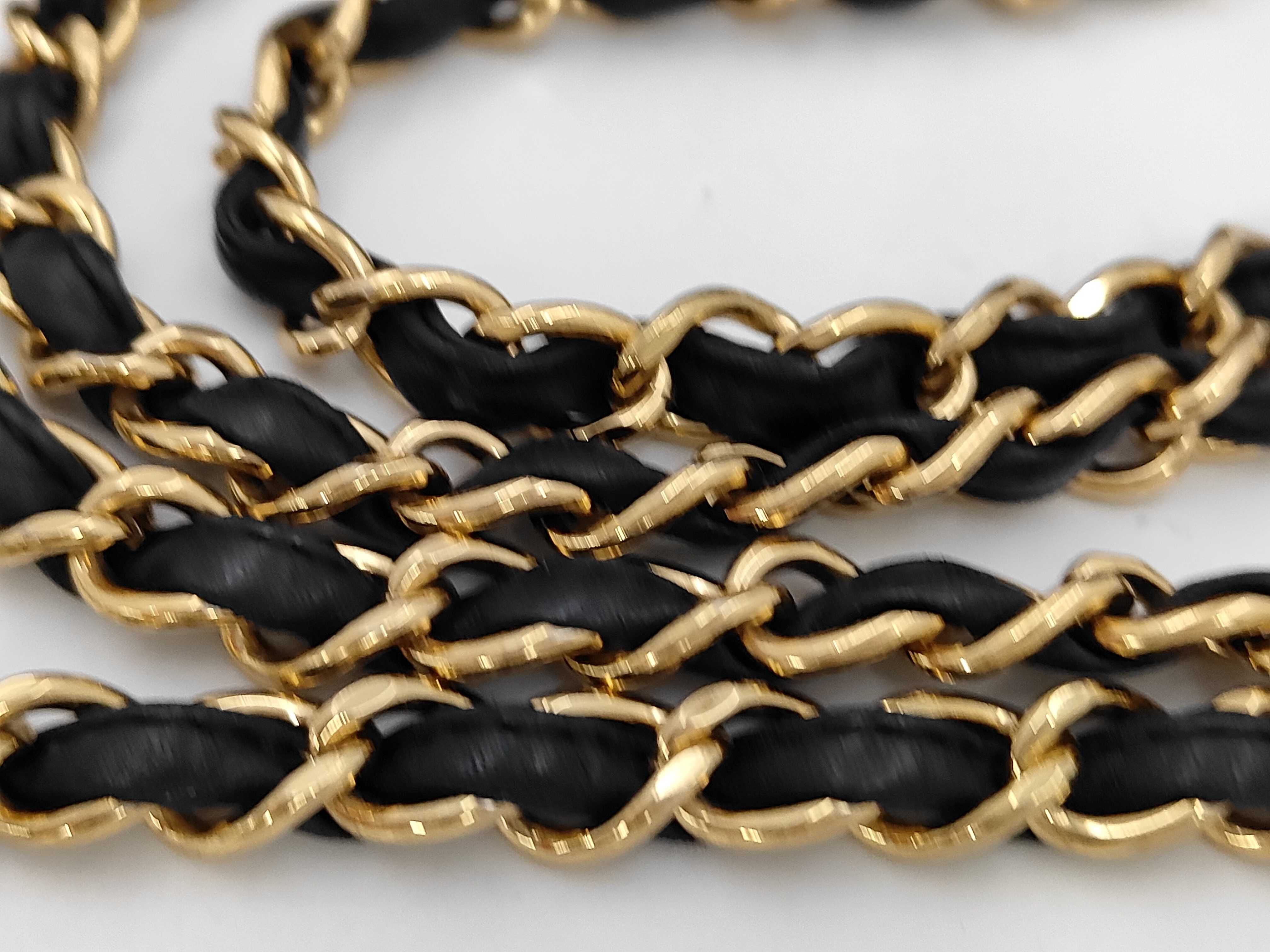 Chain Shoulder Bag, Lambskin, Black and Gold, Matelassé Shoulder Bag — view 6