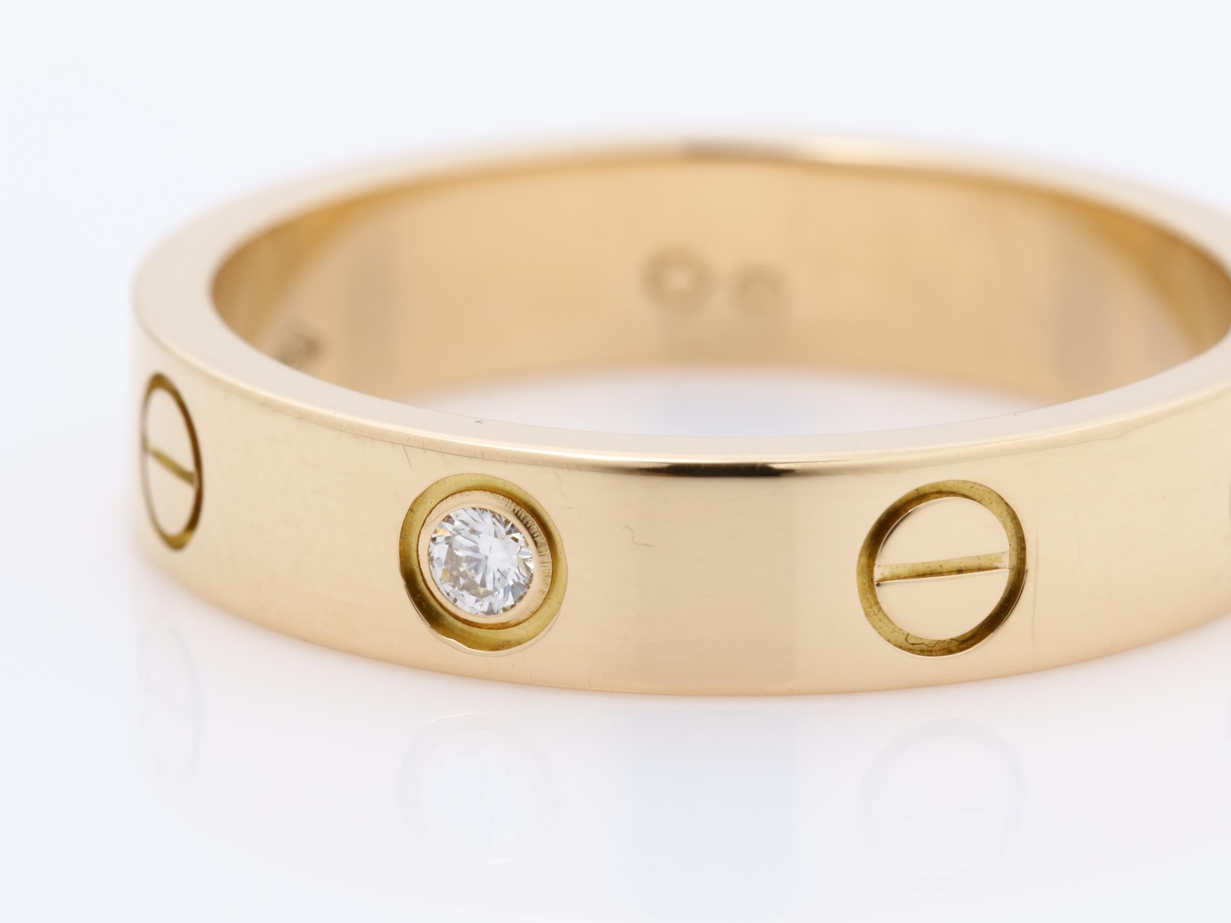 Au750PG Mini Love Diamond Ring, Size 51, 4.2g, Approx. 3.8mm Width — view 3