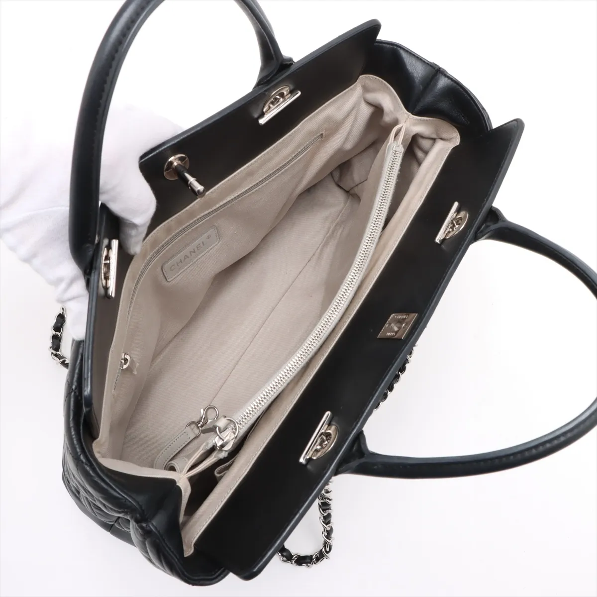Portobello Vintage Calf 2WAY Tote Bag Black Silver Hardware 15734920 15th Series — view 7