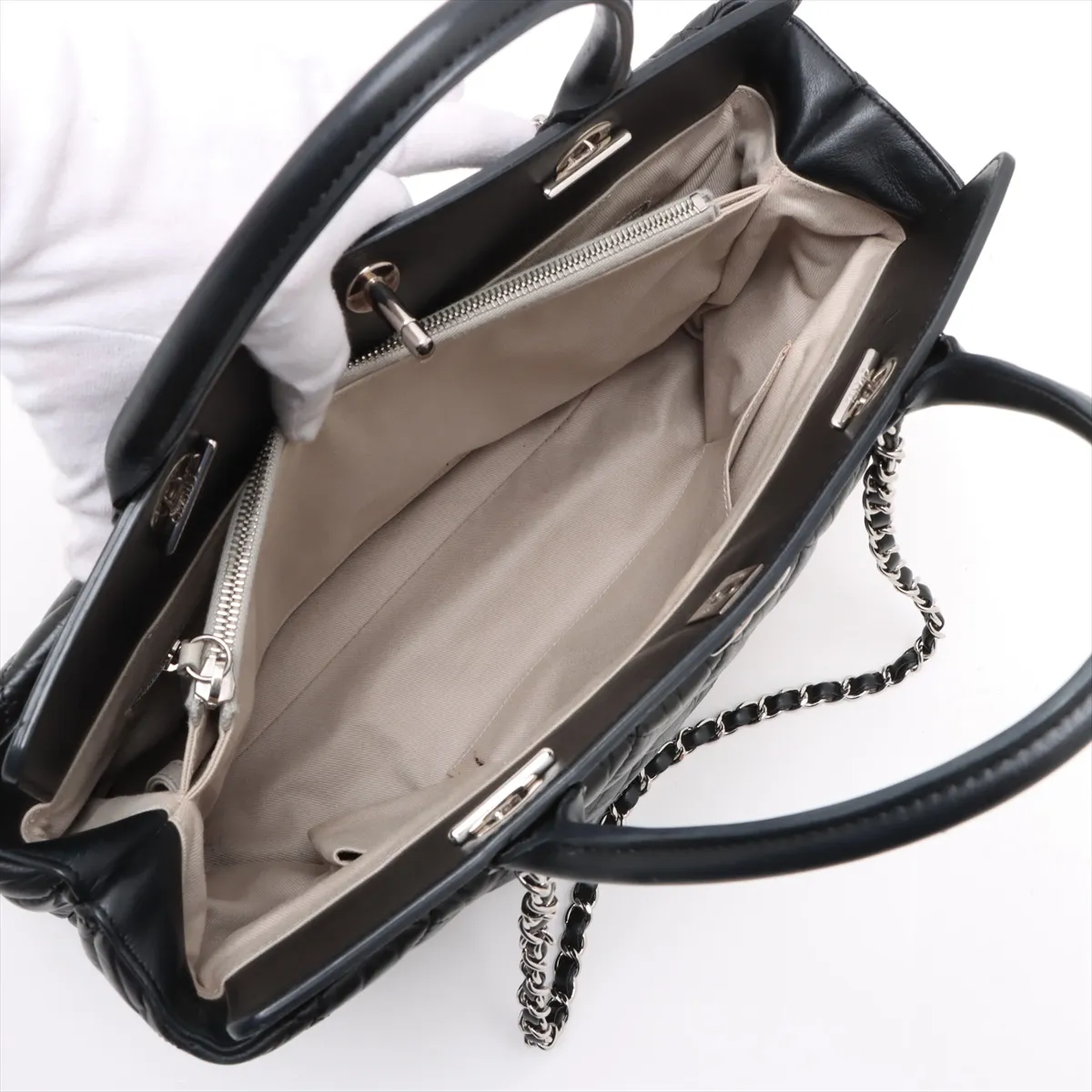 Portobello Vintage Calf 2WAY Tote Bag Black Silver Hardware 15734920 15th Series — view 8
