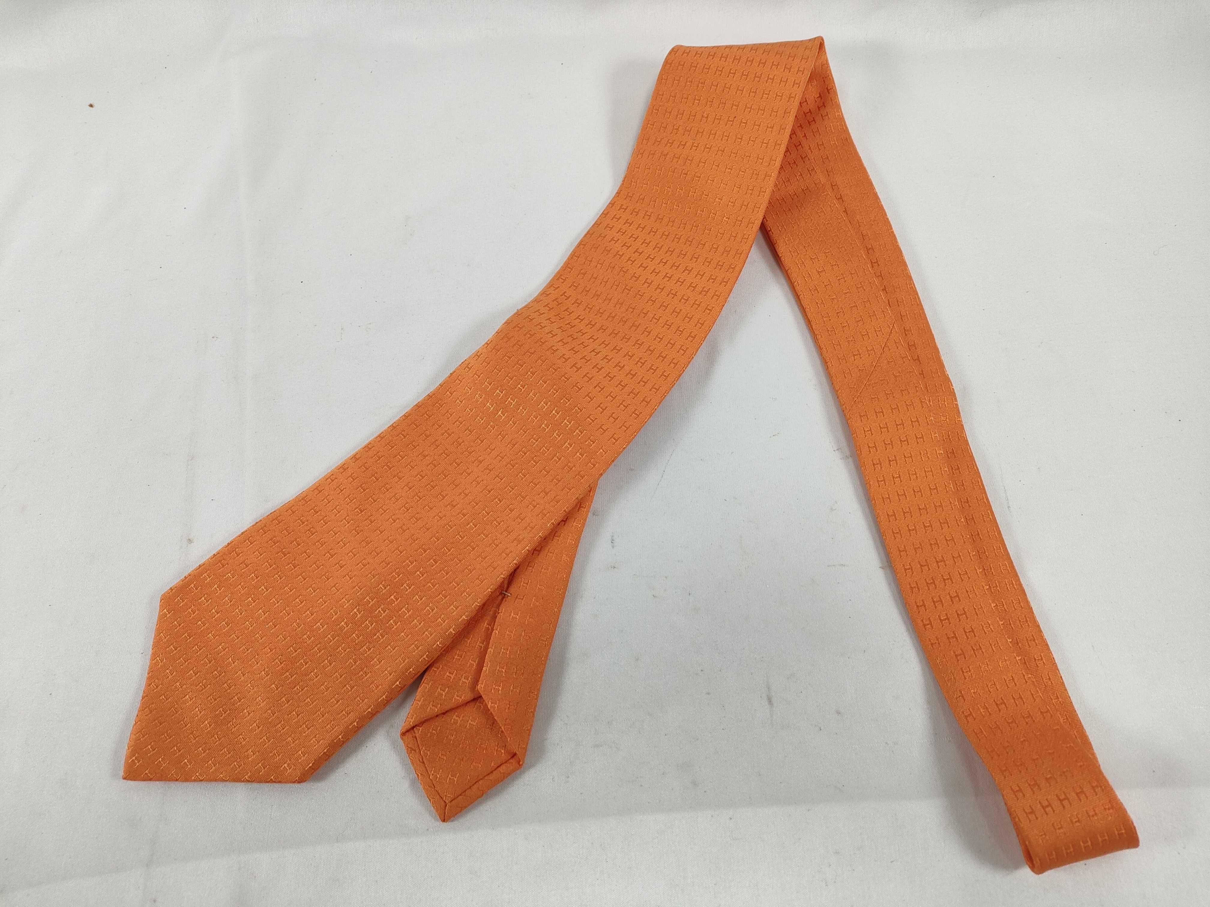 silk tie, orange, other accessories — view 2