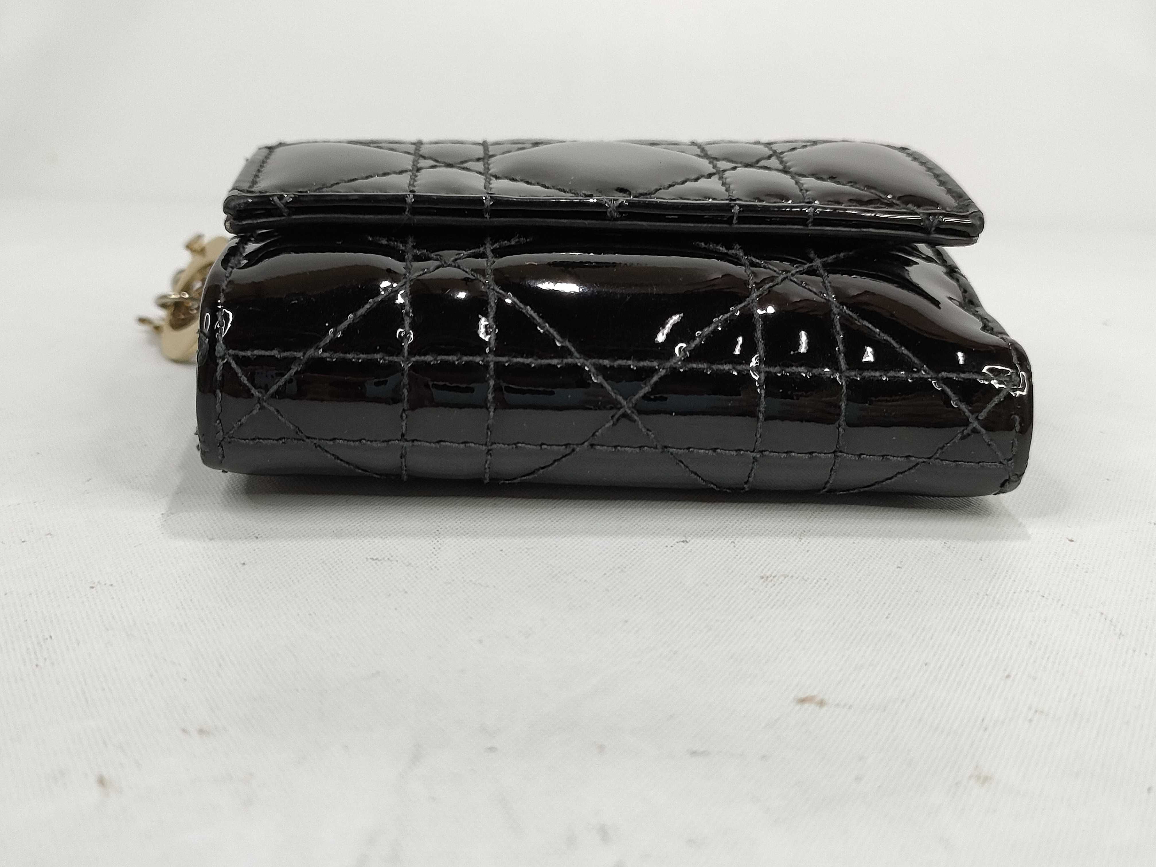 Lady Dior Lady Enamel Trifold Wallet — view 3