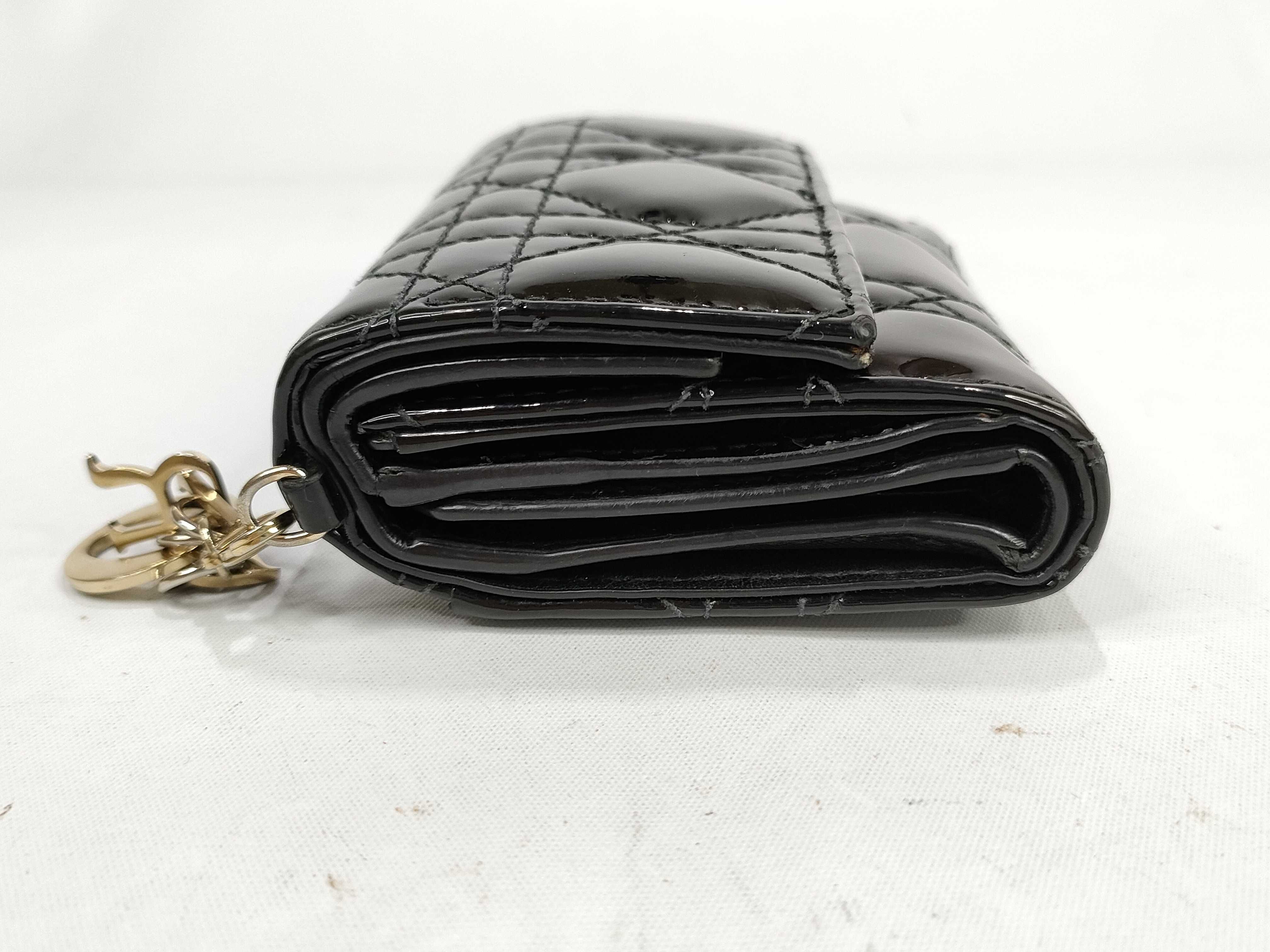Lady Dior Lady Enamel Trifold Wallet — view 5