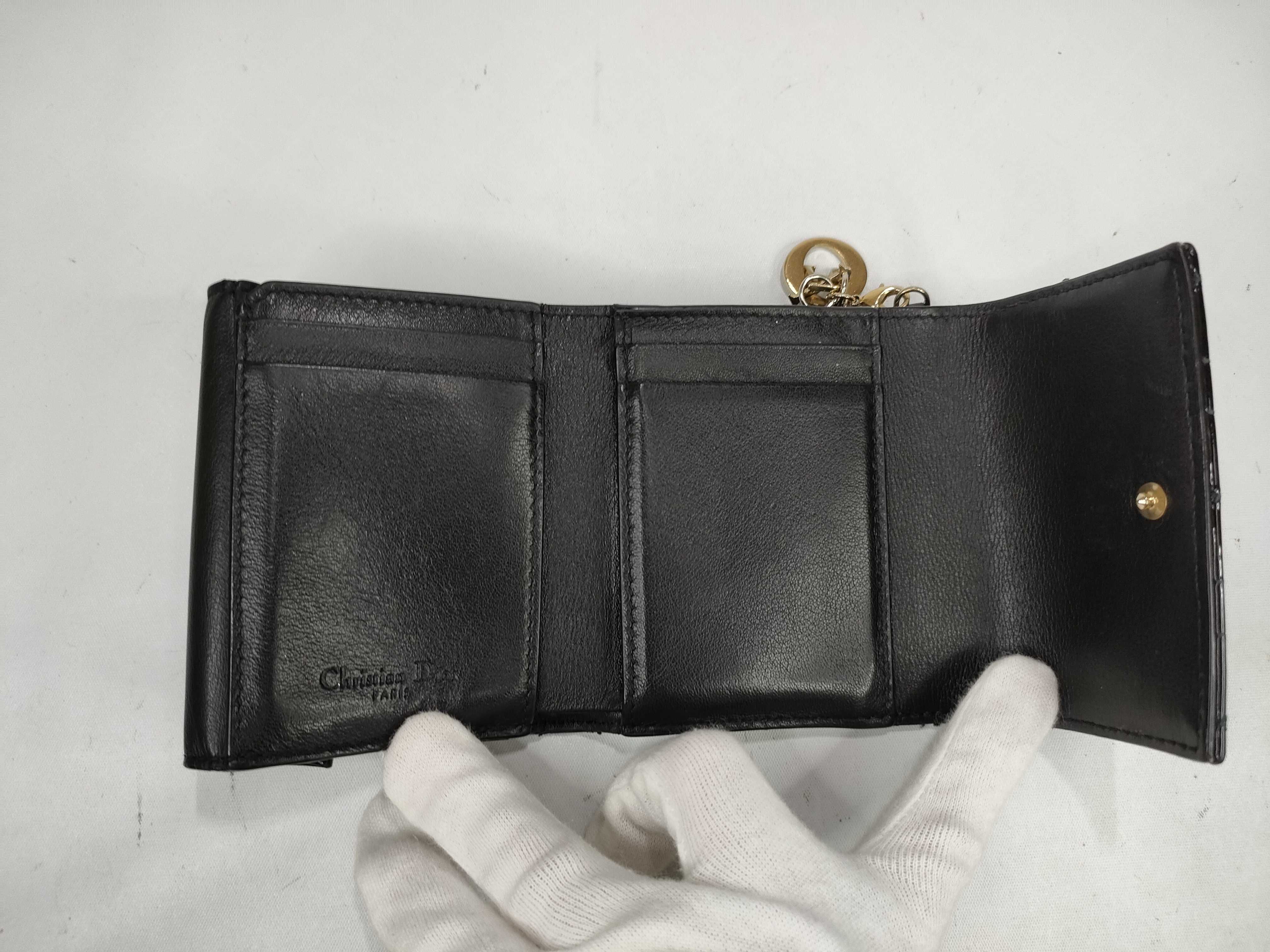 Lady Dior Lady Enamel Trifold Wallet — view 9