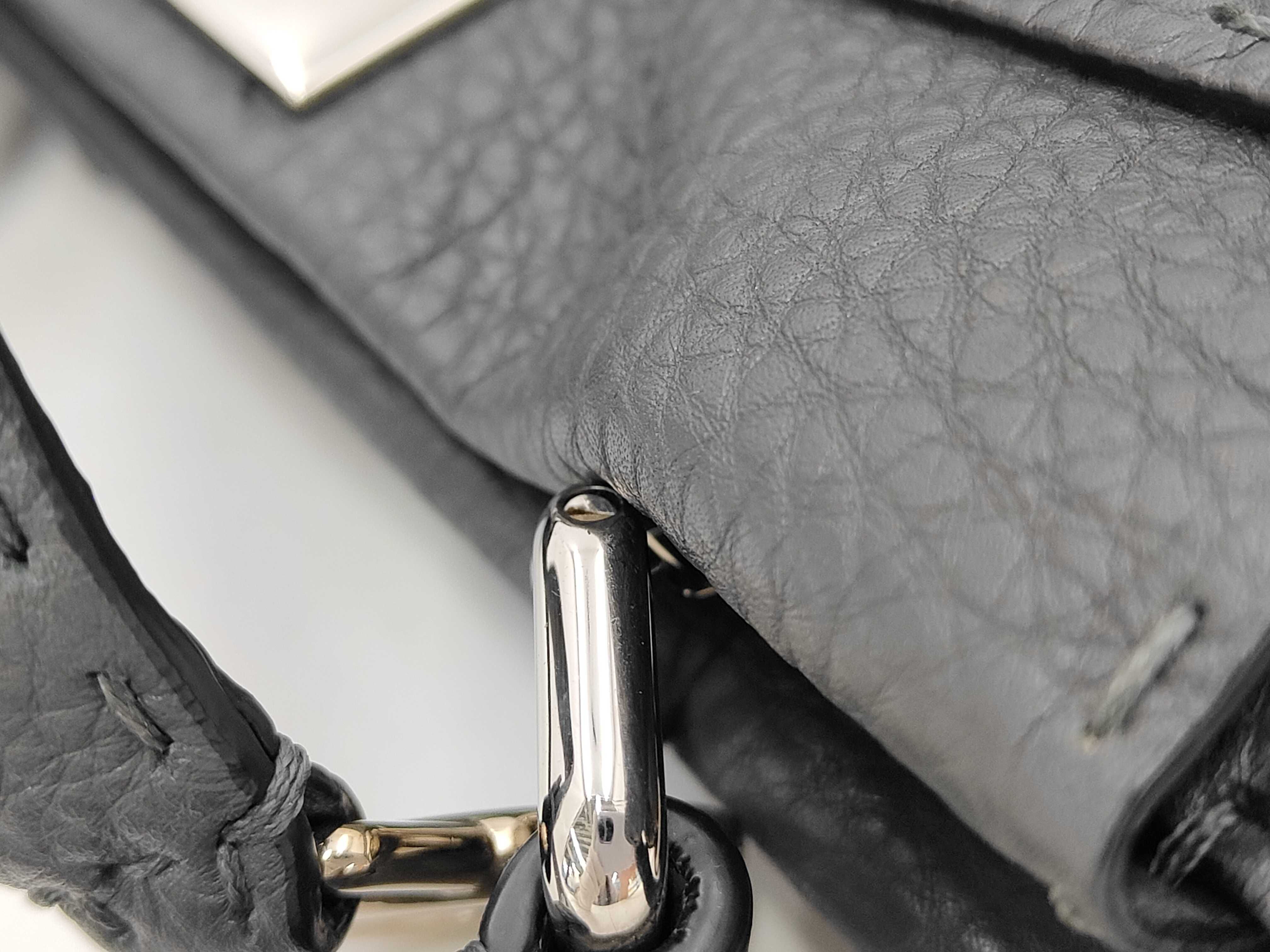 Peekaboo Regular Selleria Leather 2-Way Handbag, Gray, 8BN290, with Strap — view 3