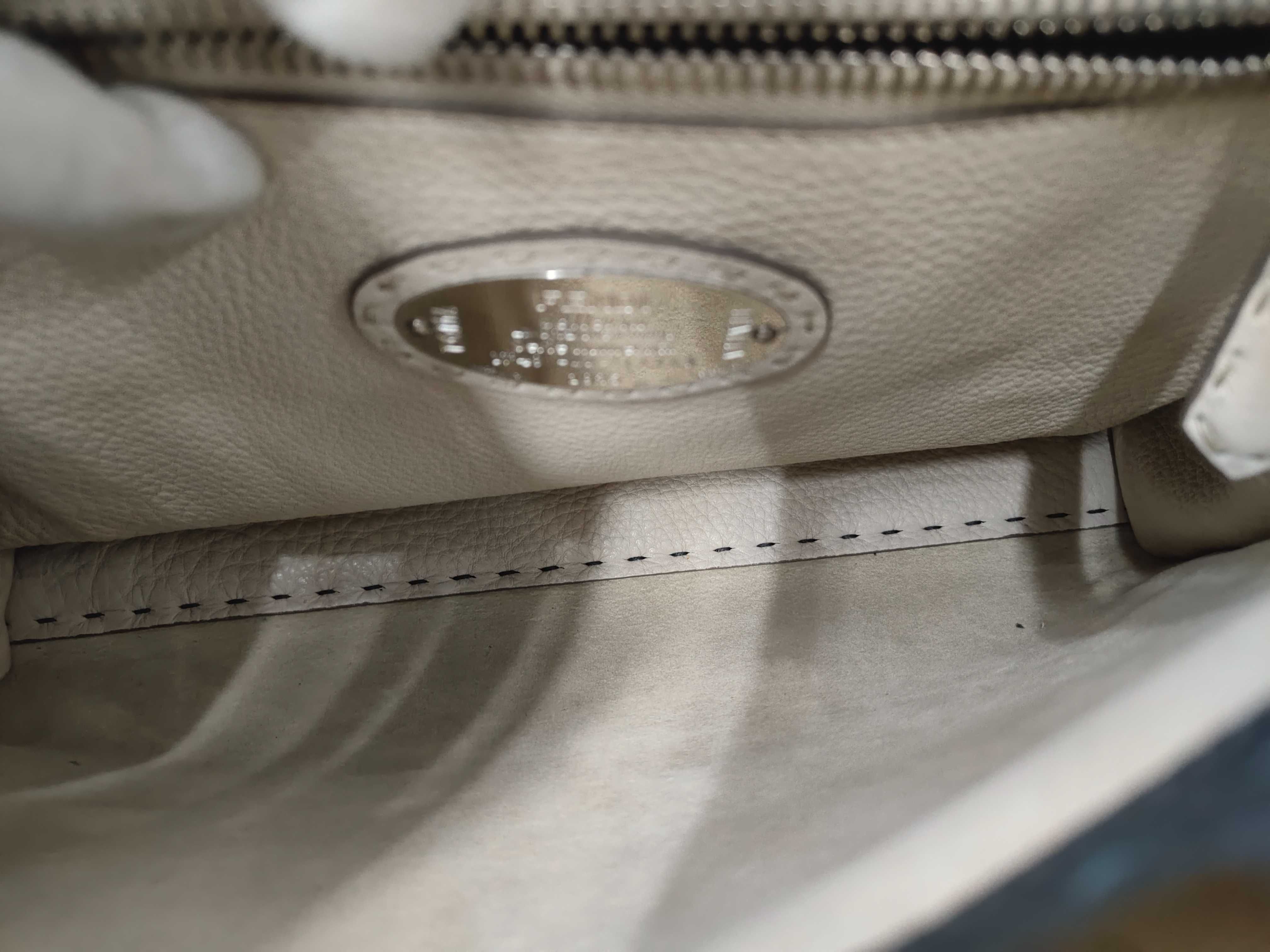 Peekaboo Regular Selleria Leather 2-Way Handbag, Gray, 8BN290, with Strap — view 8