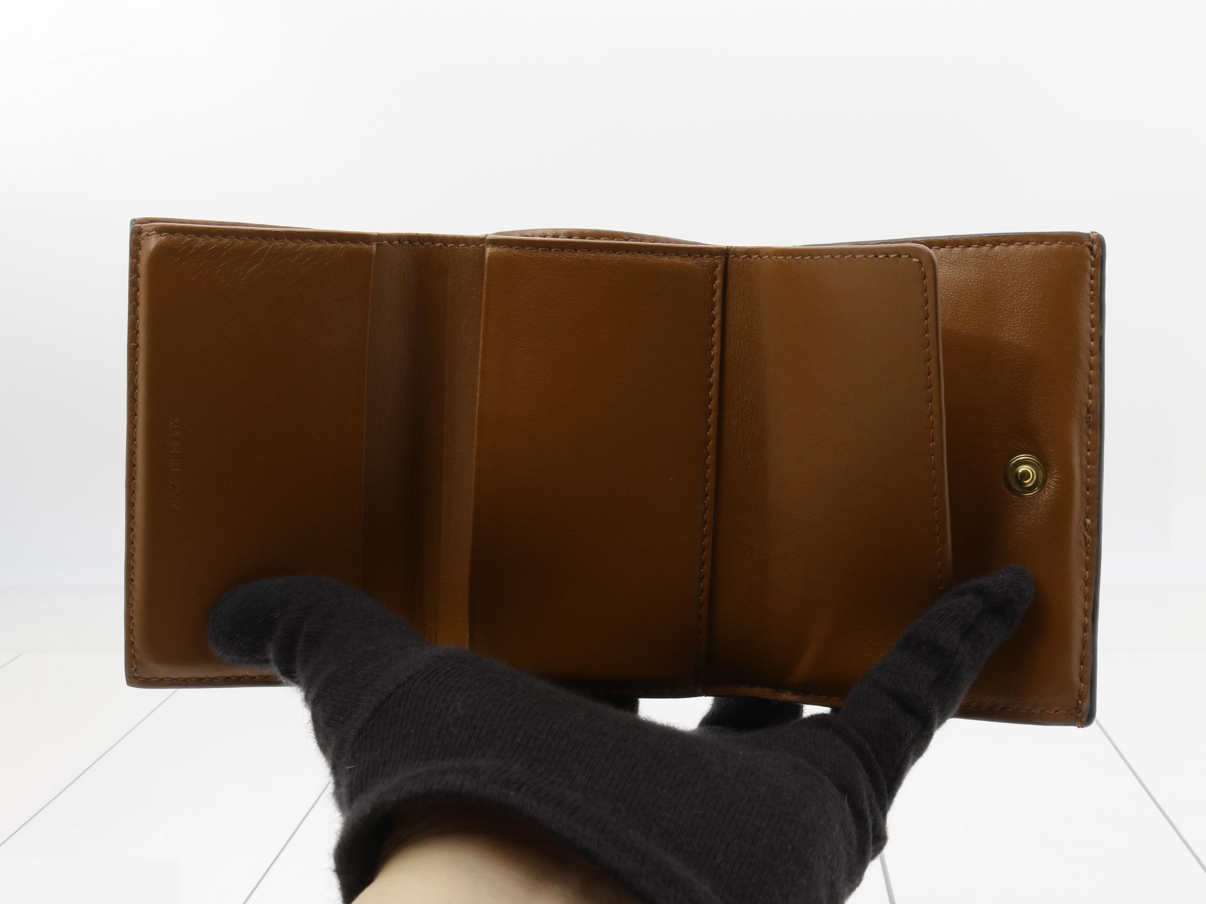 Wallet, Triomphe Canvas, Small Trifold Wallet, Black, Brown — view 4