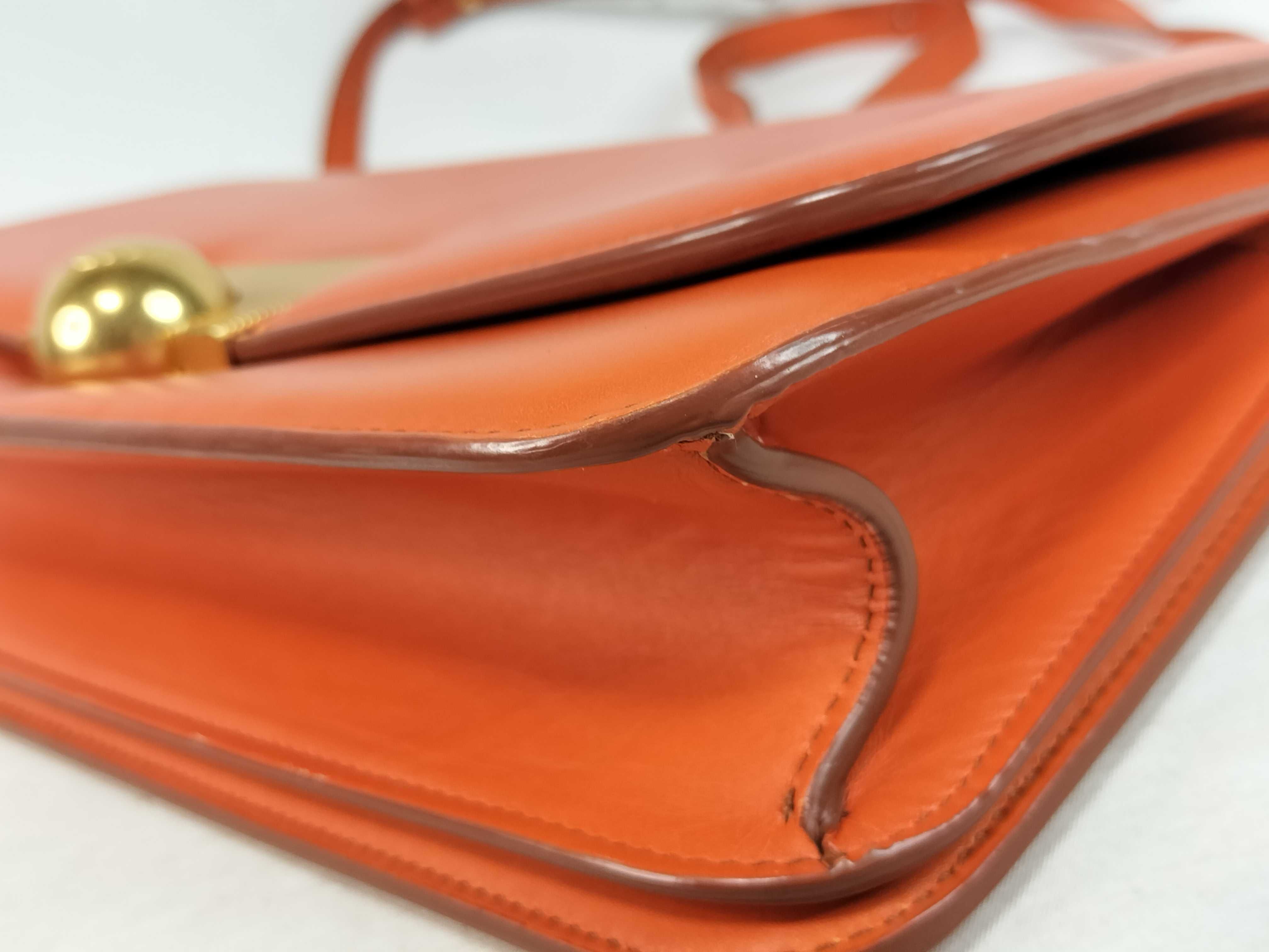 BV Classic Leather Shoulder Bag Orange Shoulder Bag — view 6