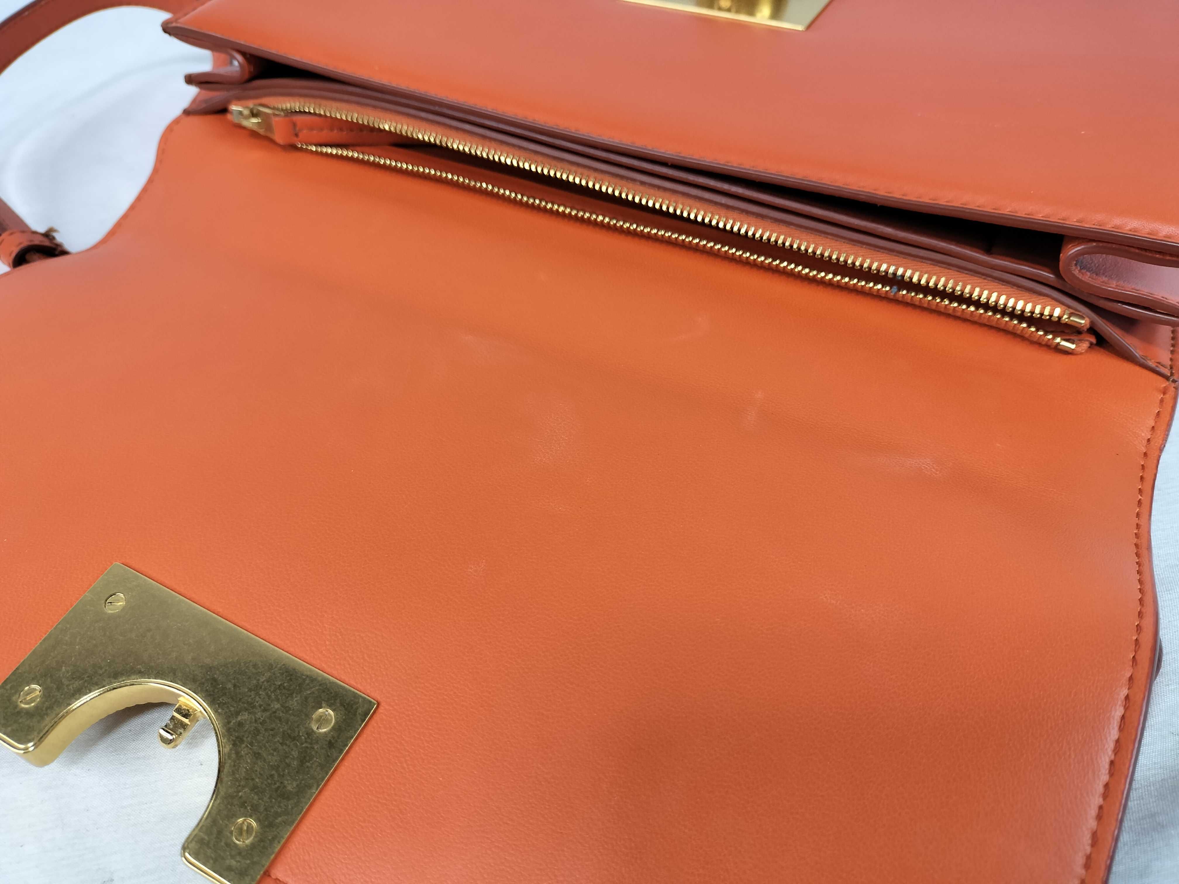 BV Classic Leather Shoulder Bag Orange Shoulder Bag — view 8