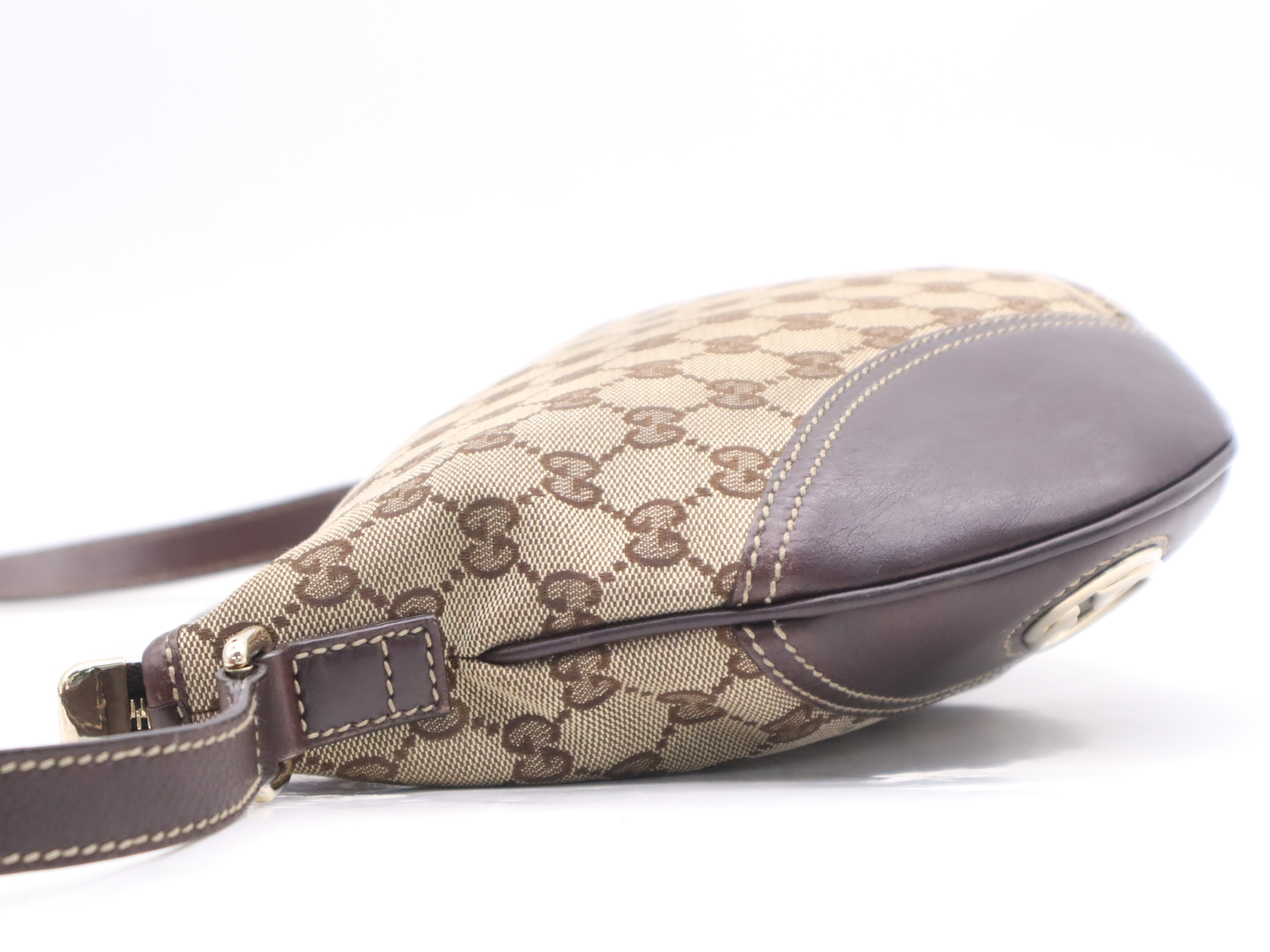 169998 GG Canvas New Brit Shoulder Bag with Gold Hardware — view 3