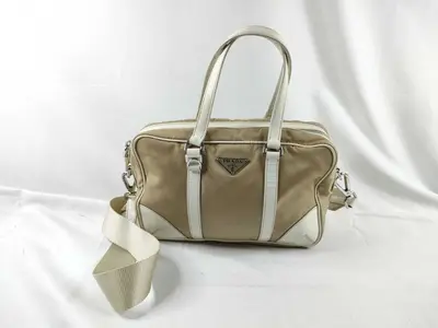 2-way beige strap handbag