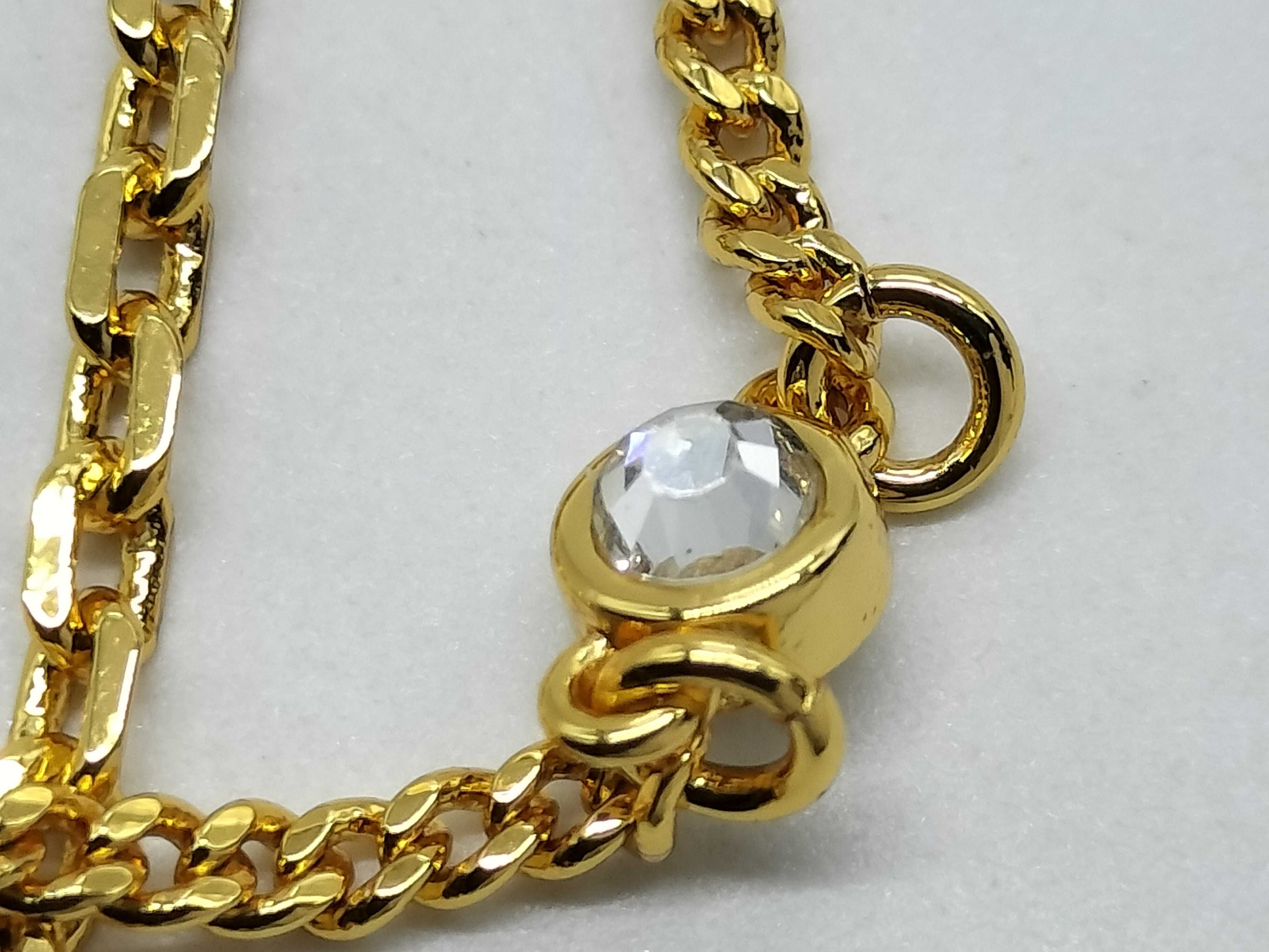 Necklace CD Logo Star Double Chain Clear Stone Necklace — view 3