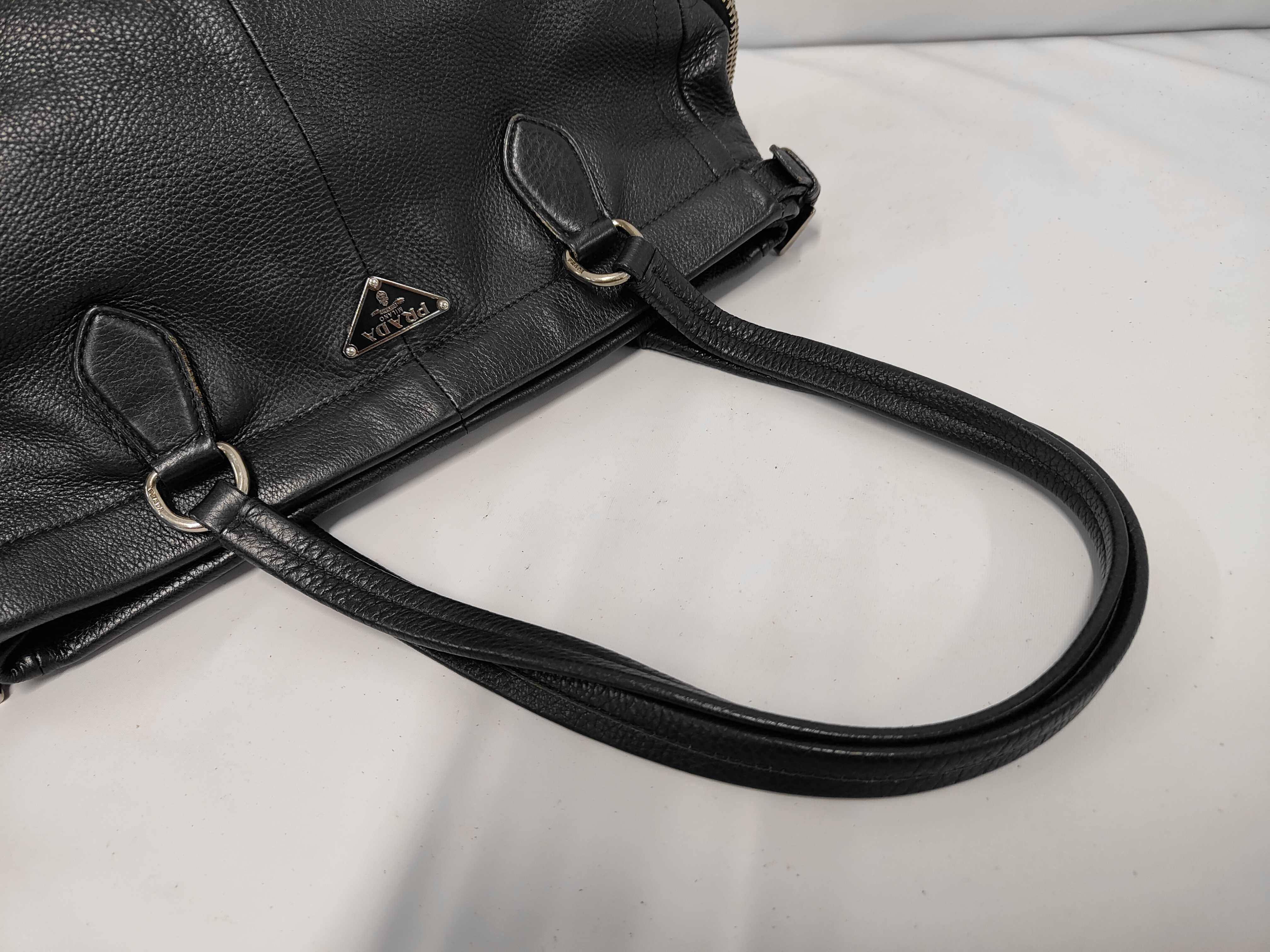 handbag, leather, triangular logo handbag — view 5