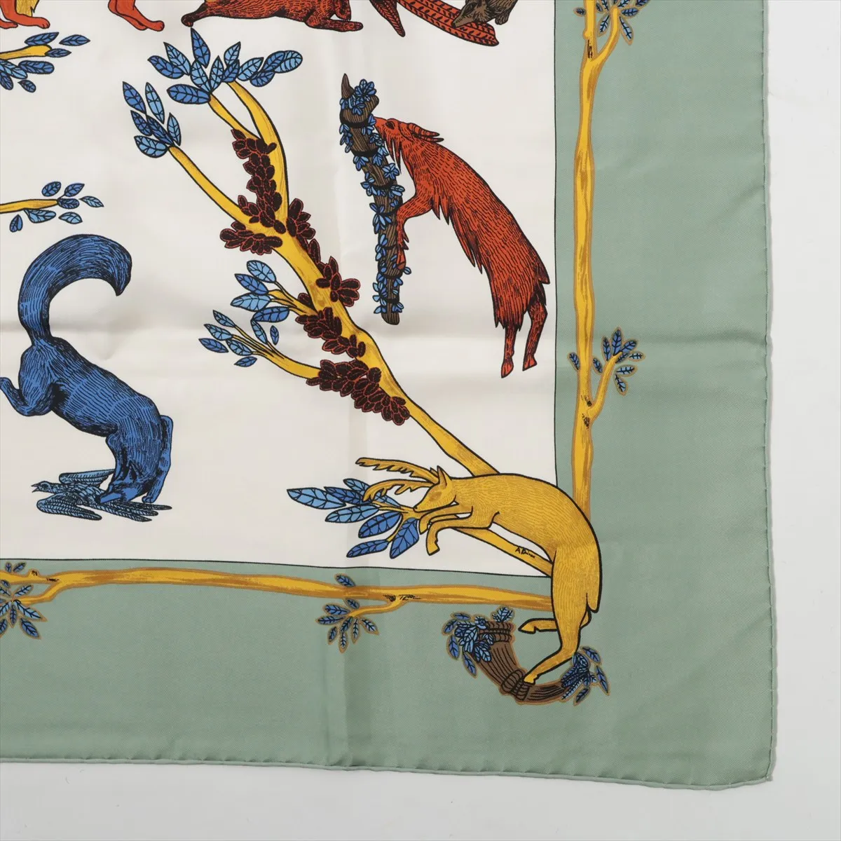 Carre 90 Scarf, Silk, Sage, — view 4