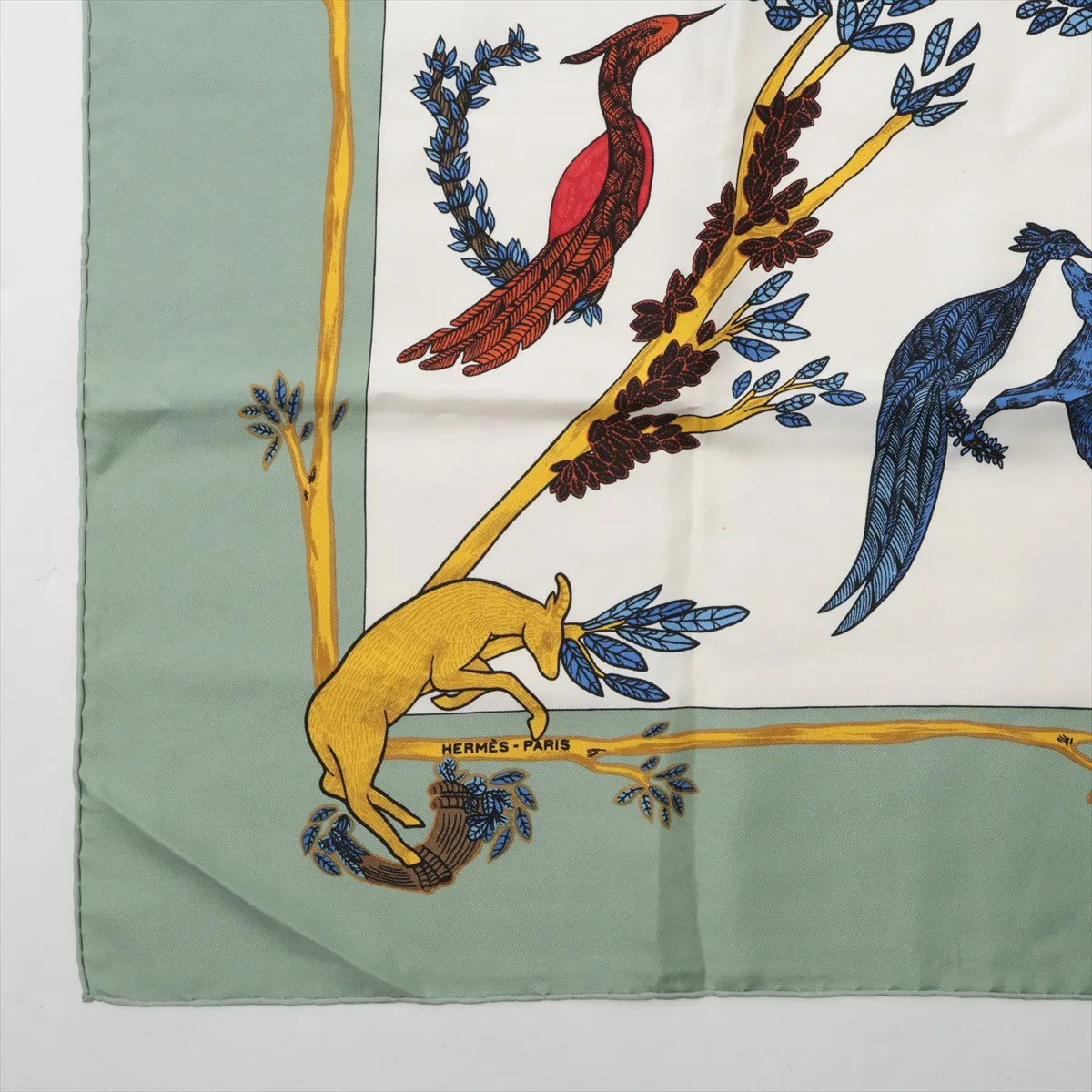 Carre 90 Scarf, Silk, Sage, — view 5