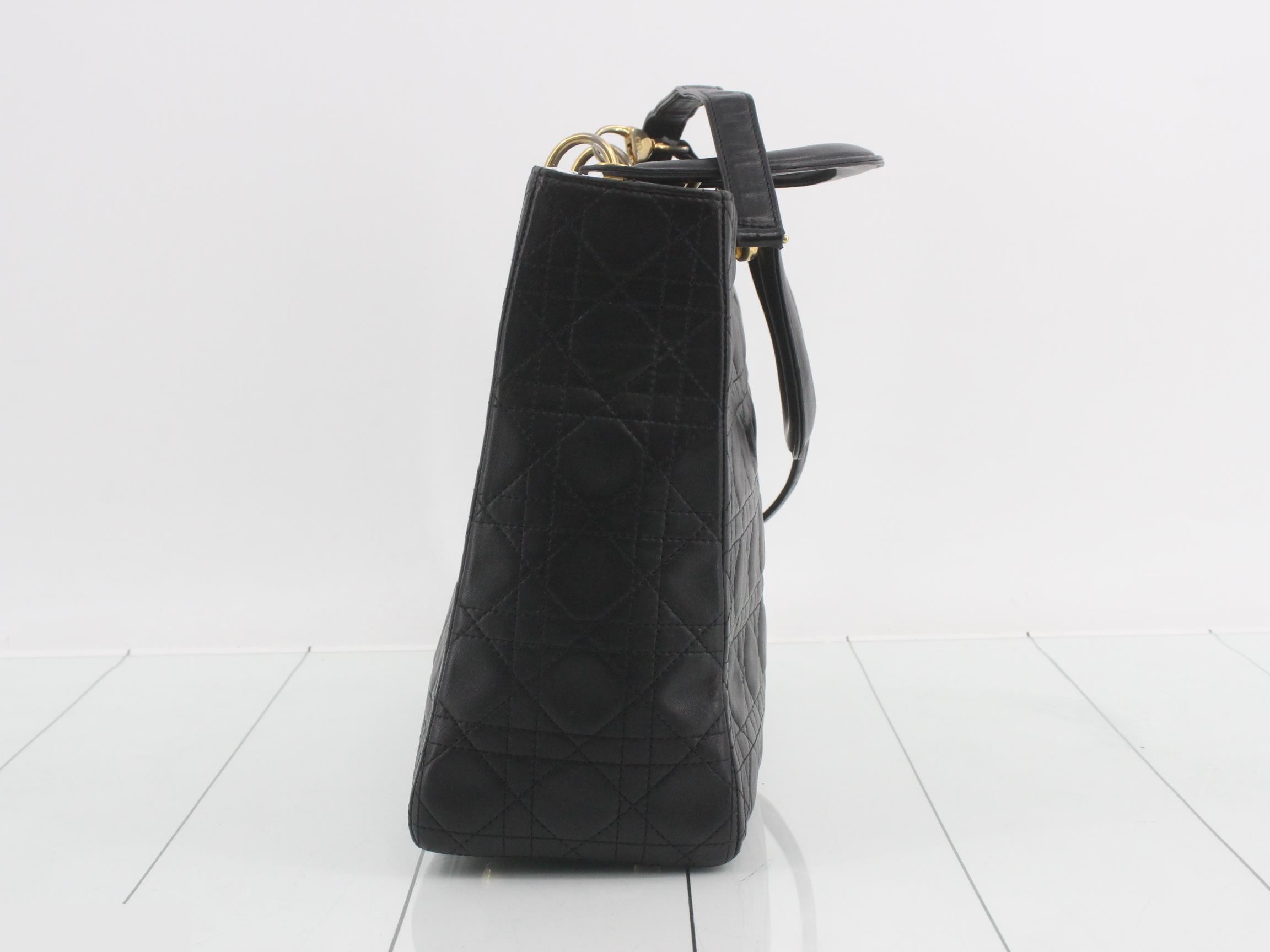 Lady Dior Large 2-Way Lambskin Shoulder Bag/Handbag — view 3