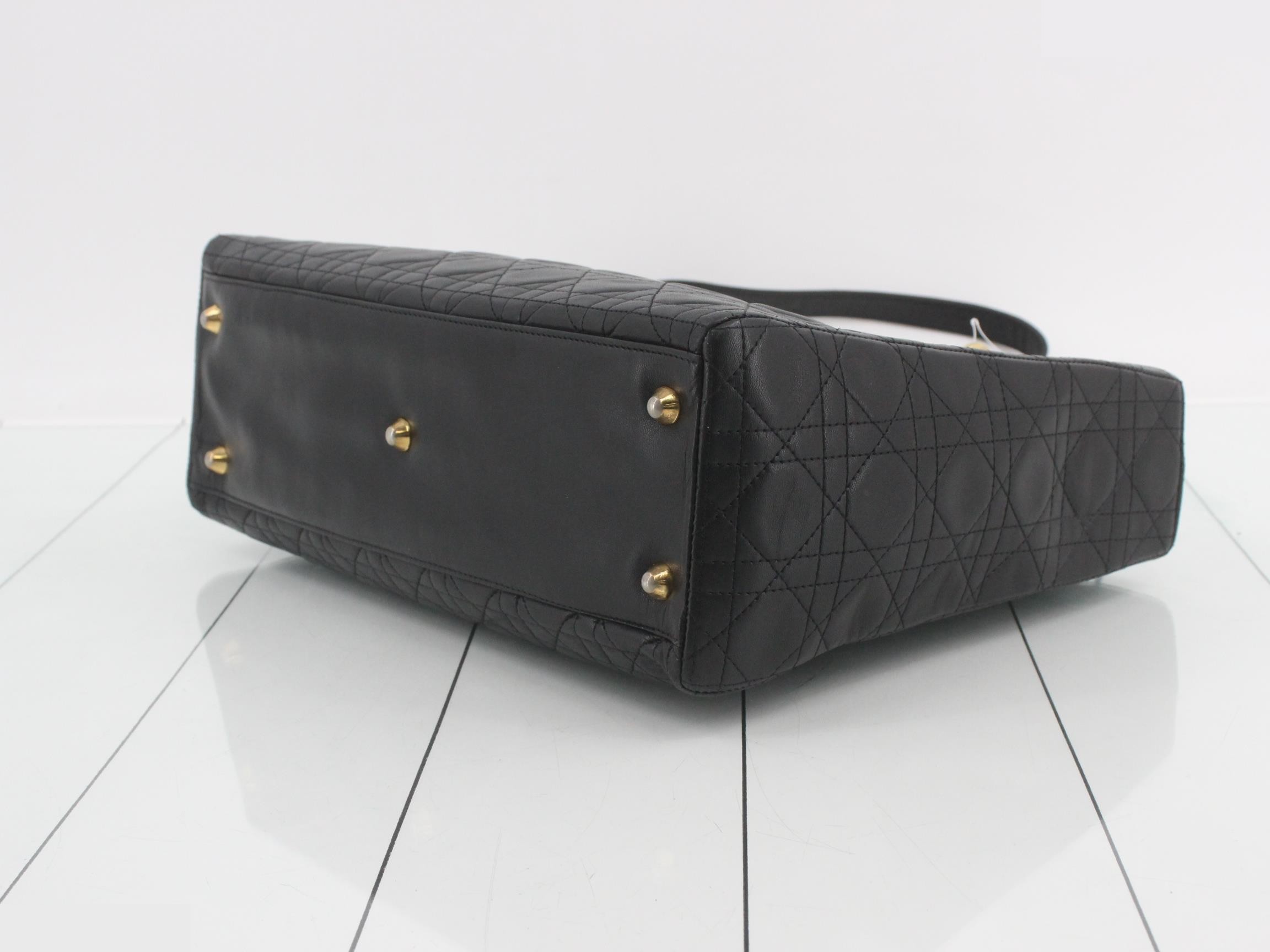 Lady Dior Large 2-Way Lambskin Shoulder Bag/Handbag — view 6