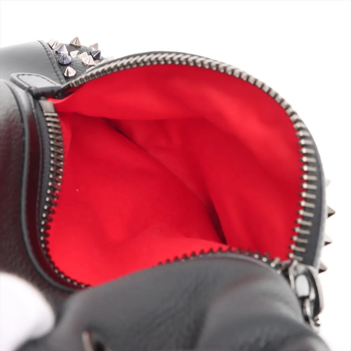 Spike Stud Explorer Funk Leather x Rubber Backpack/Rucksack, Black — view 12