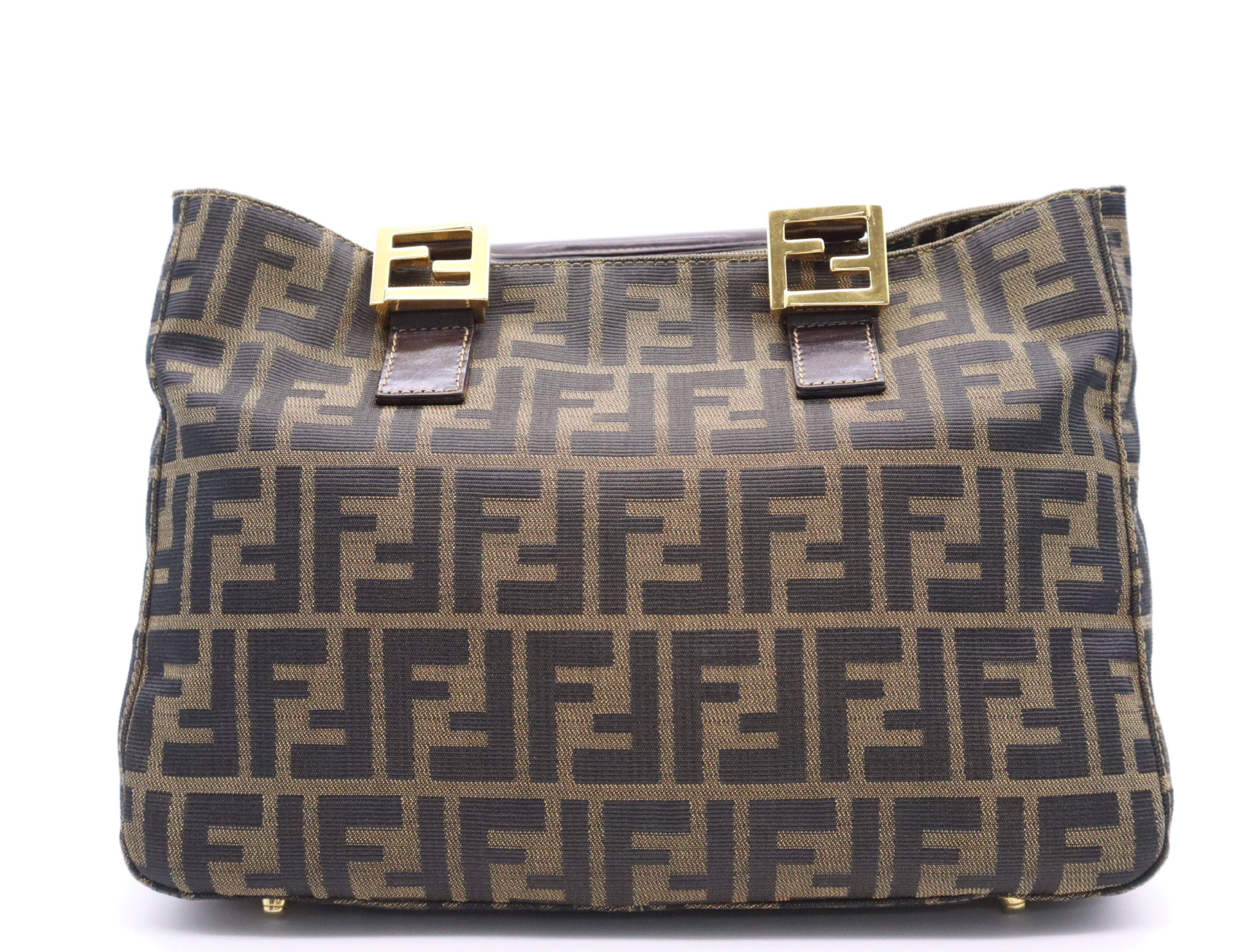 26329 Canvas Zucca Handbag, Brown, with Dust Bag — view 2