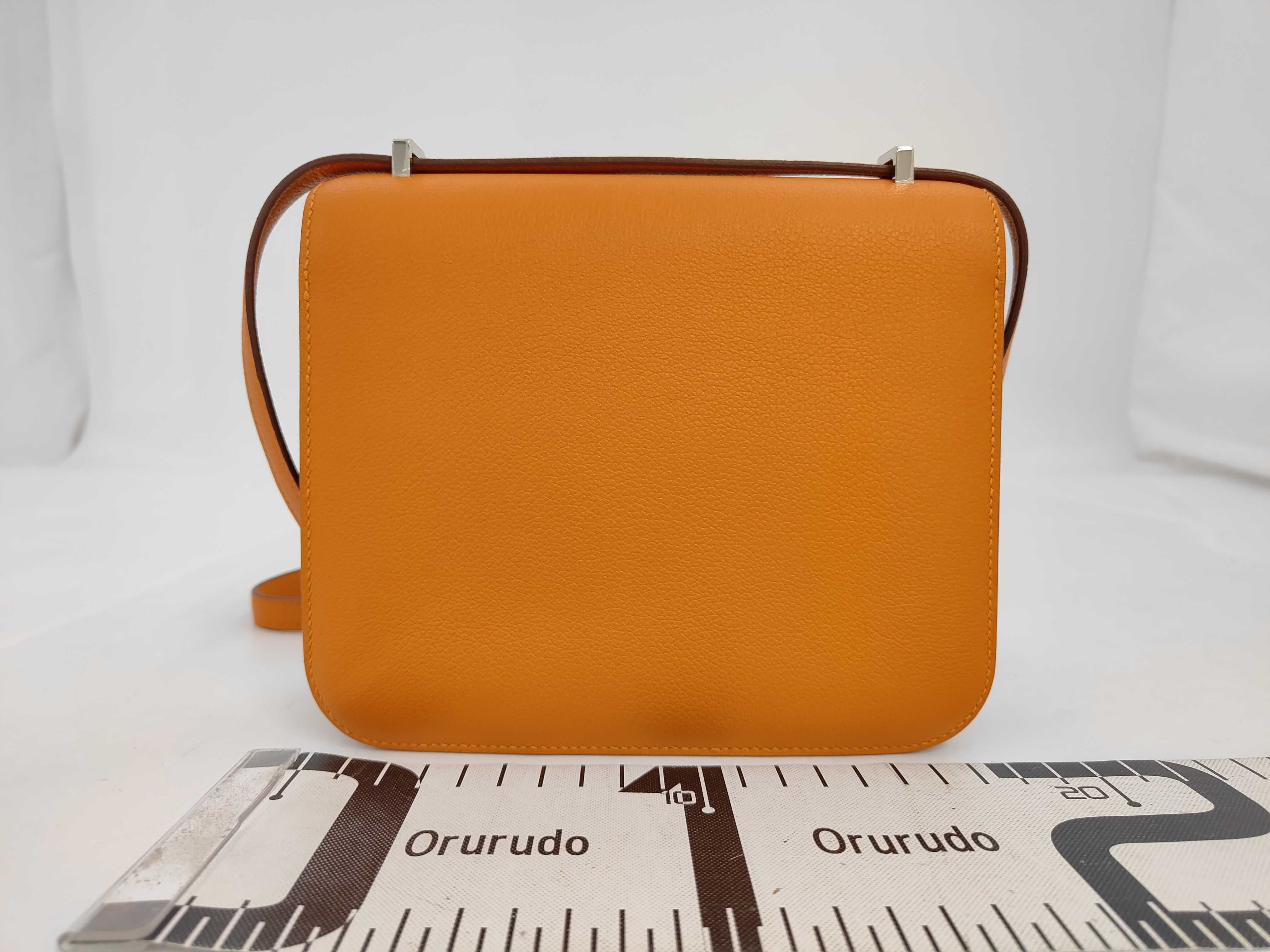 Constance shoulder bag, orange, silver hardware, C stamp. — view 2