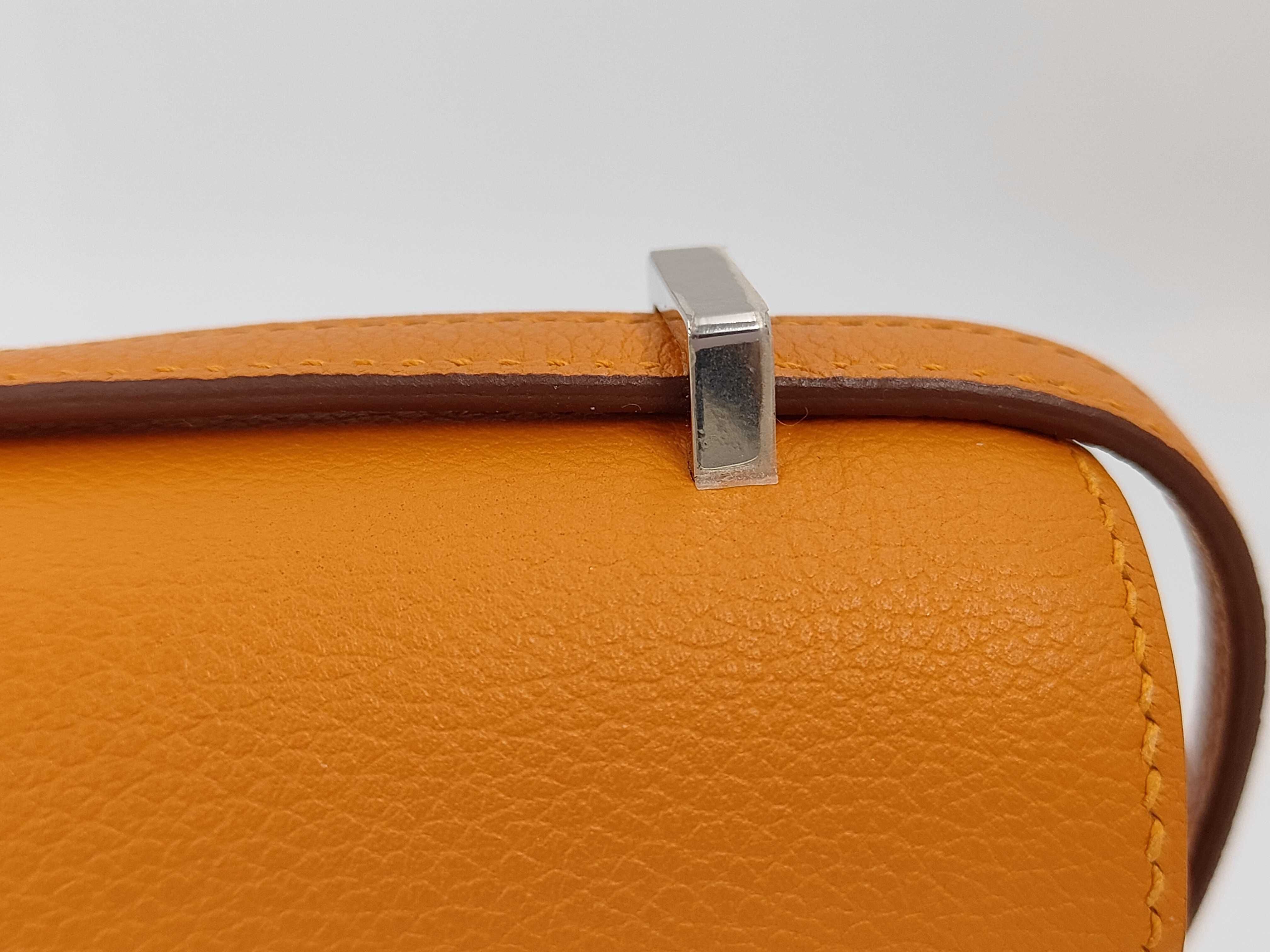 Constance shoulder bag, orange, silver hardware, C stamp. — view 3