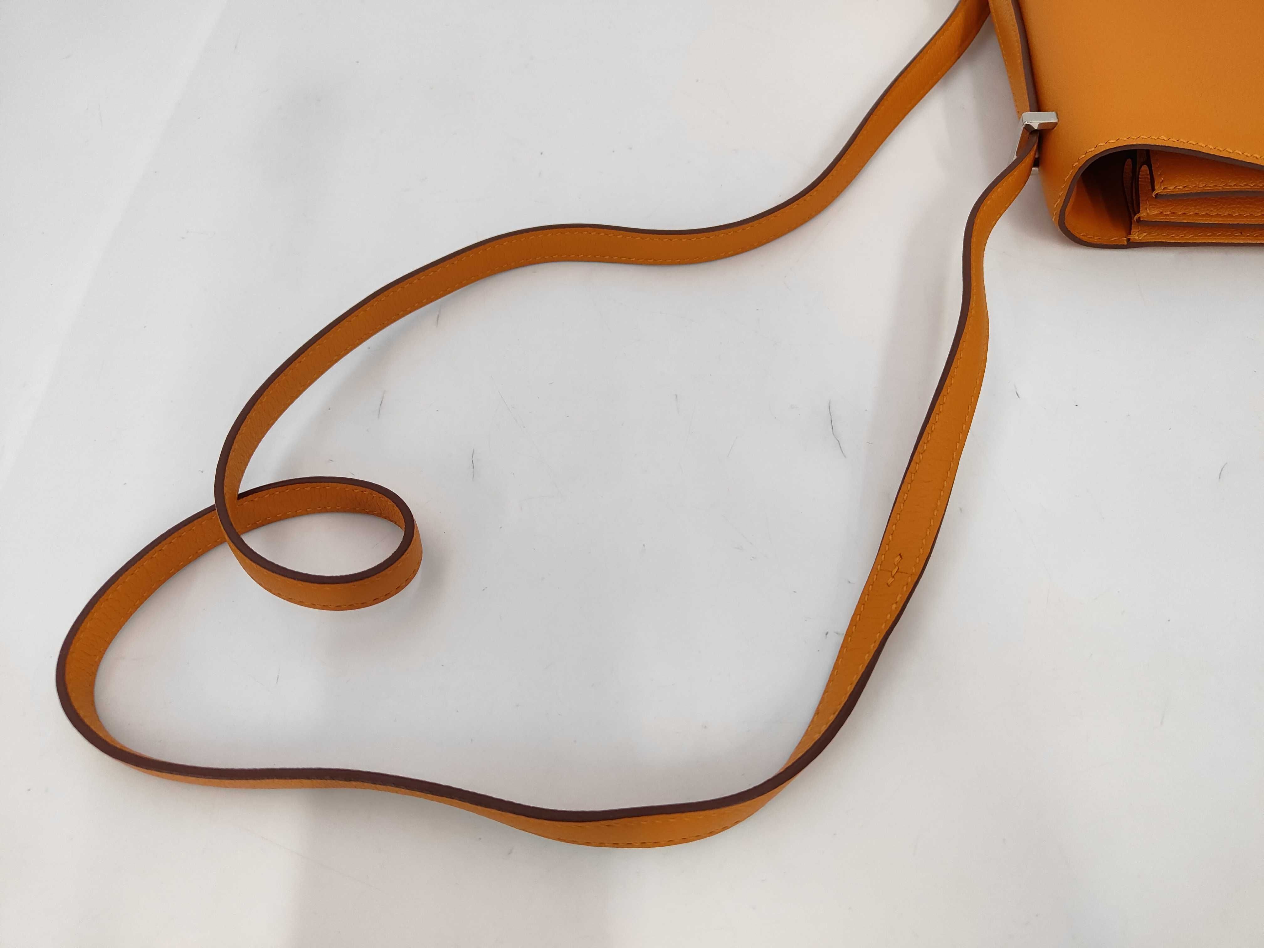 Constance shoulder bag, orange, silver hardware, C stamp. — view 4