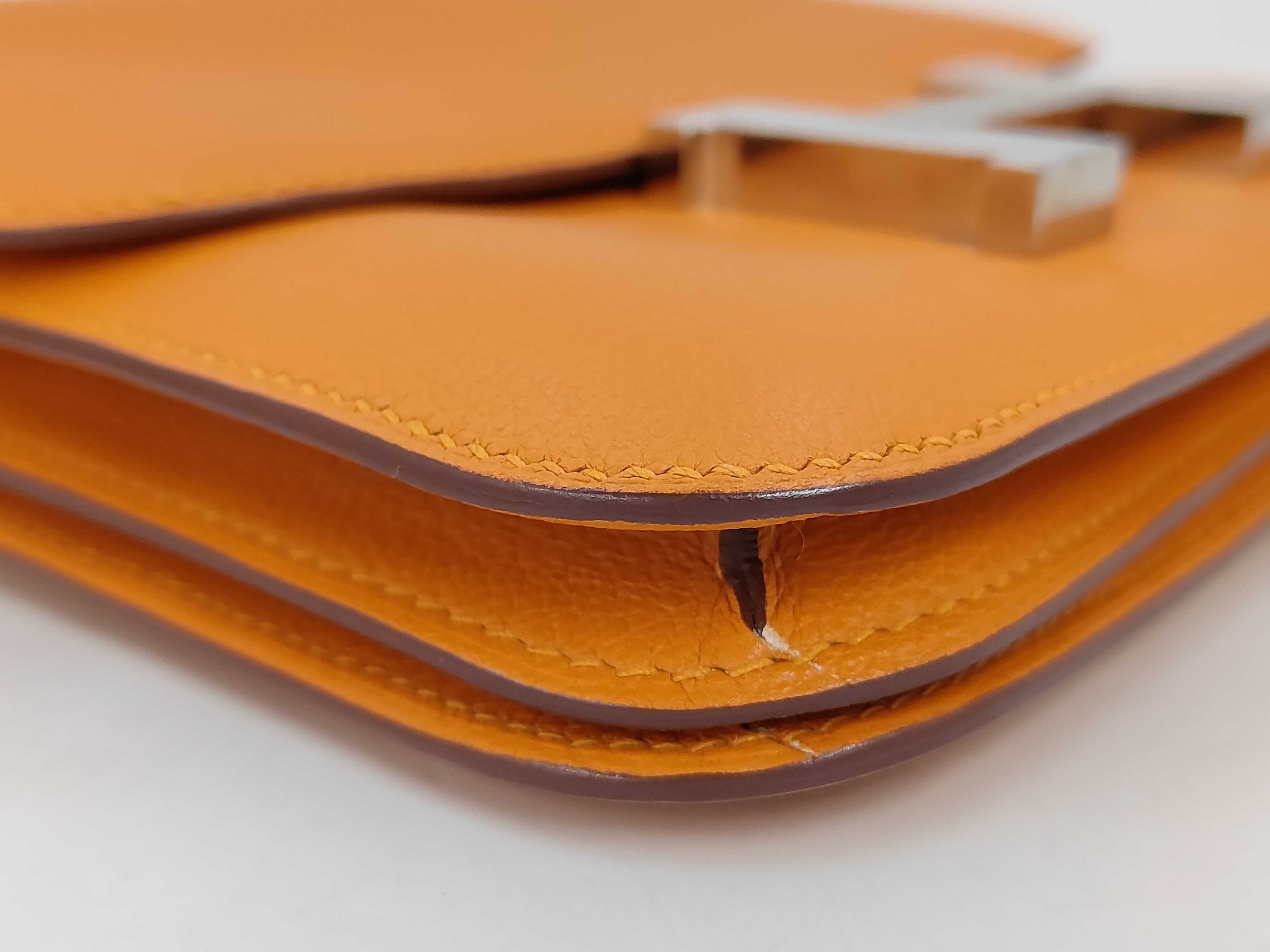 Constance shoulder bag, orange, silver hardware, C stamp. — view 6
