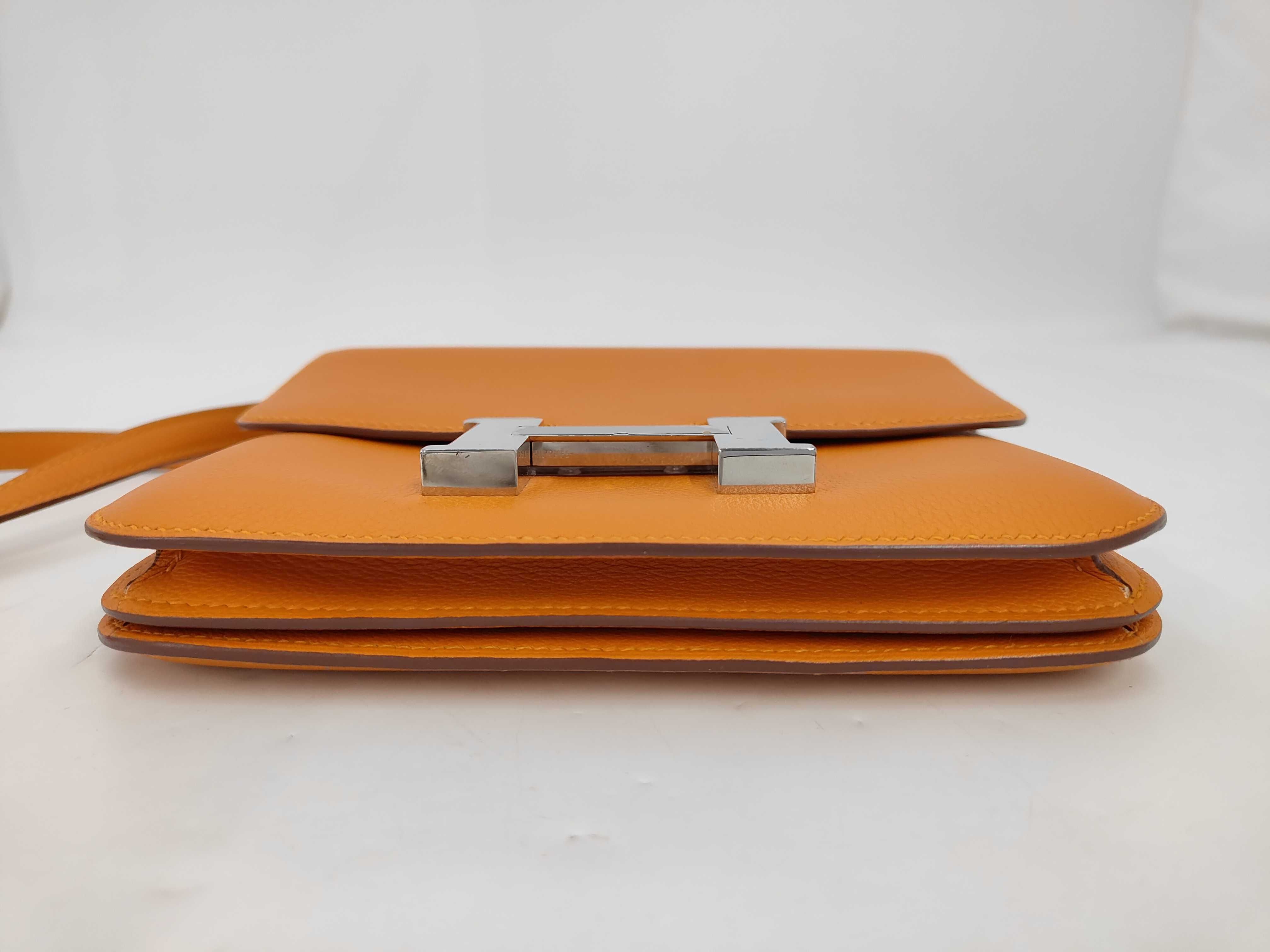 Constance shoulder bag, orange, silver hardware, C stamp. — view 7