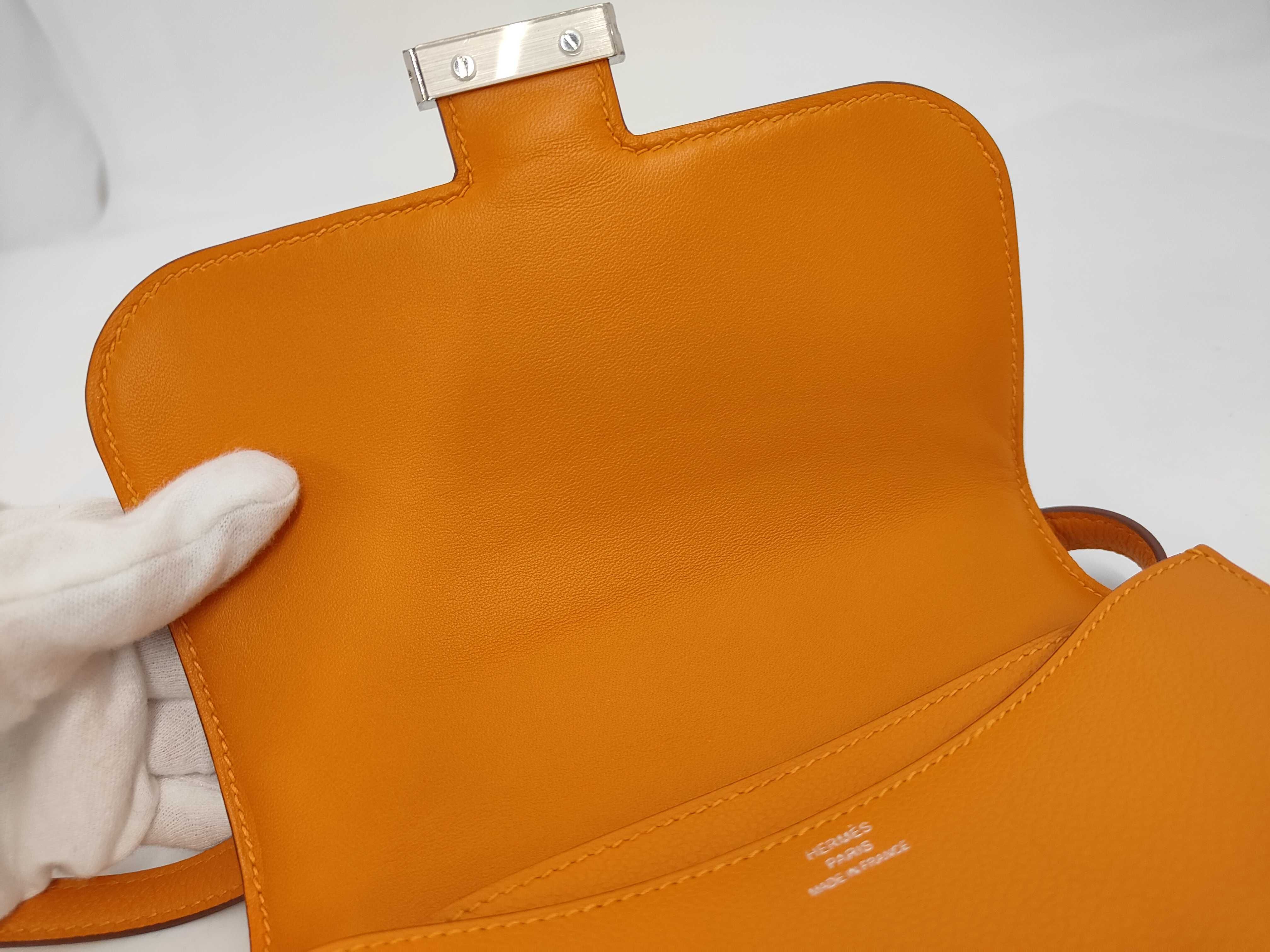 Constance shoulder bag, orange, silver hardware, C stamp. — view 8