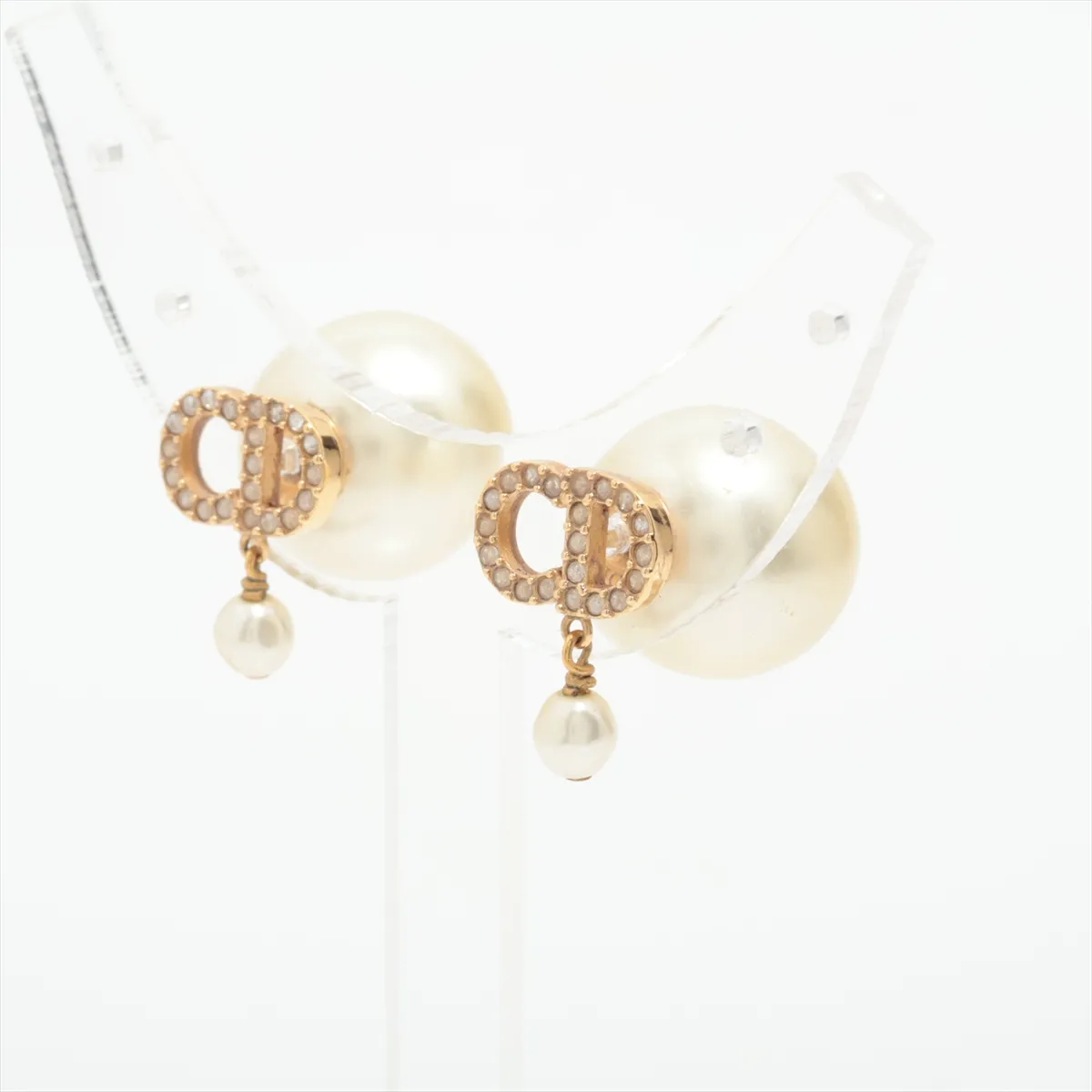 Tribales Dior Tribal Earrings (for both ears) GP x Rhinestone x Fake Pearl Gold — view 3