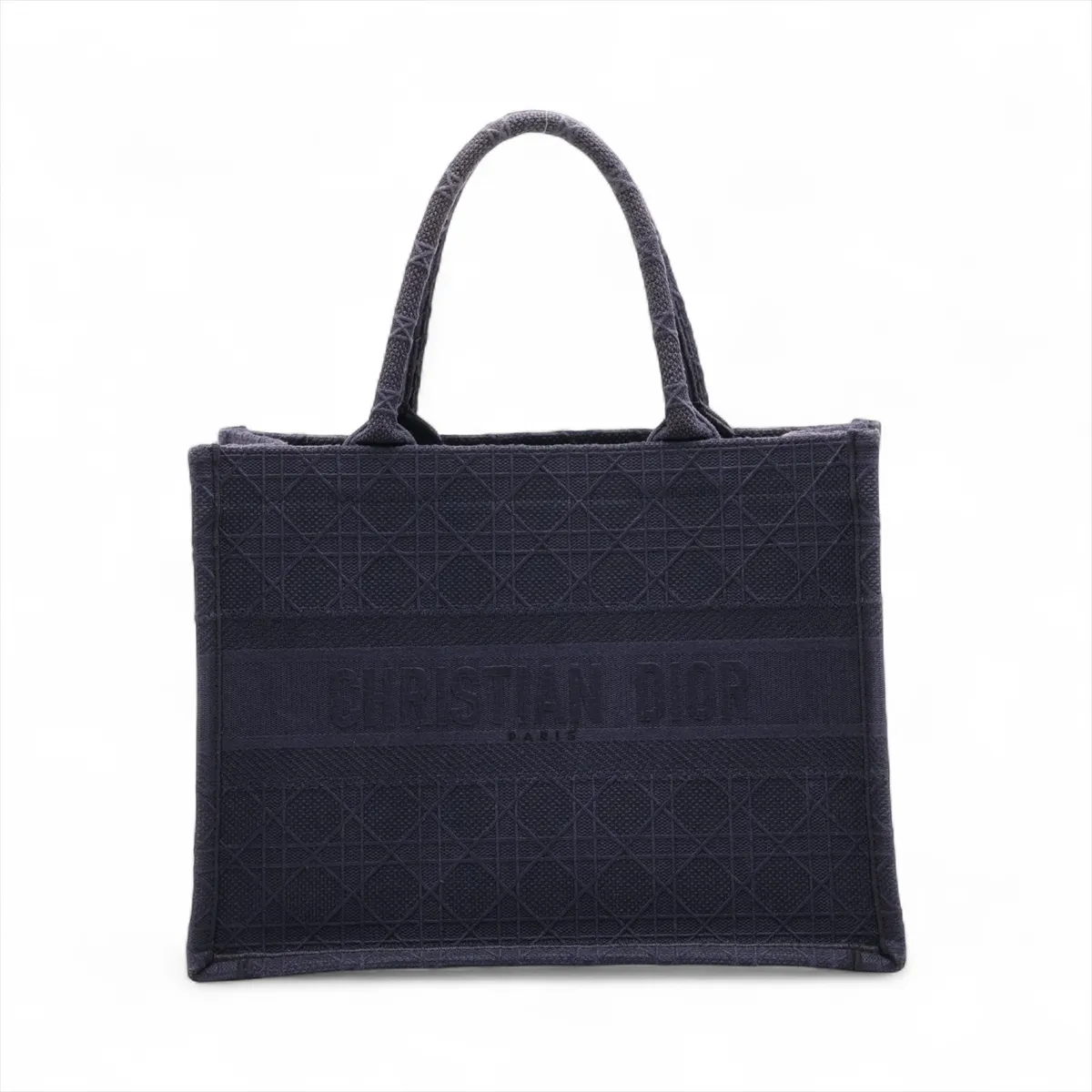 Cannage Book Tote Canvas Tote Bag Navy
