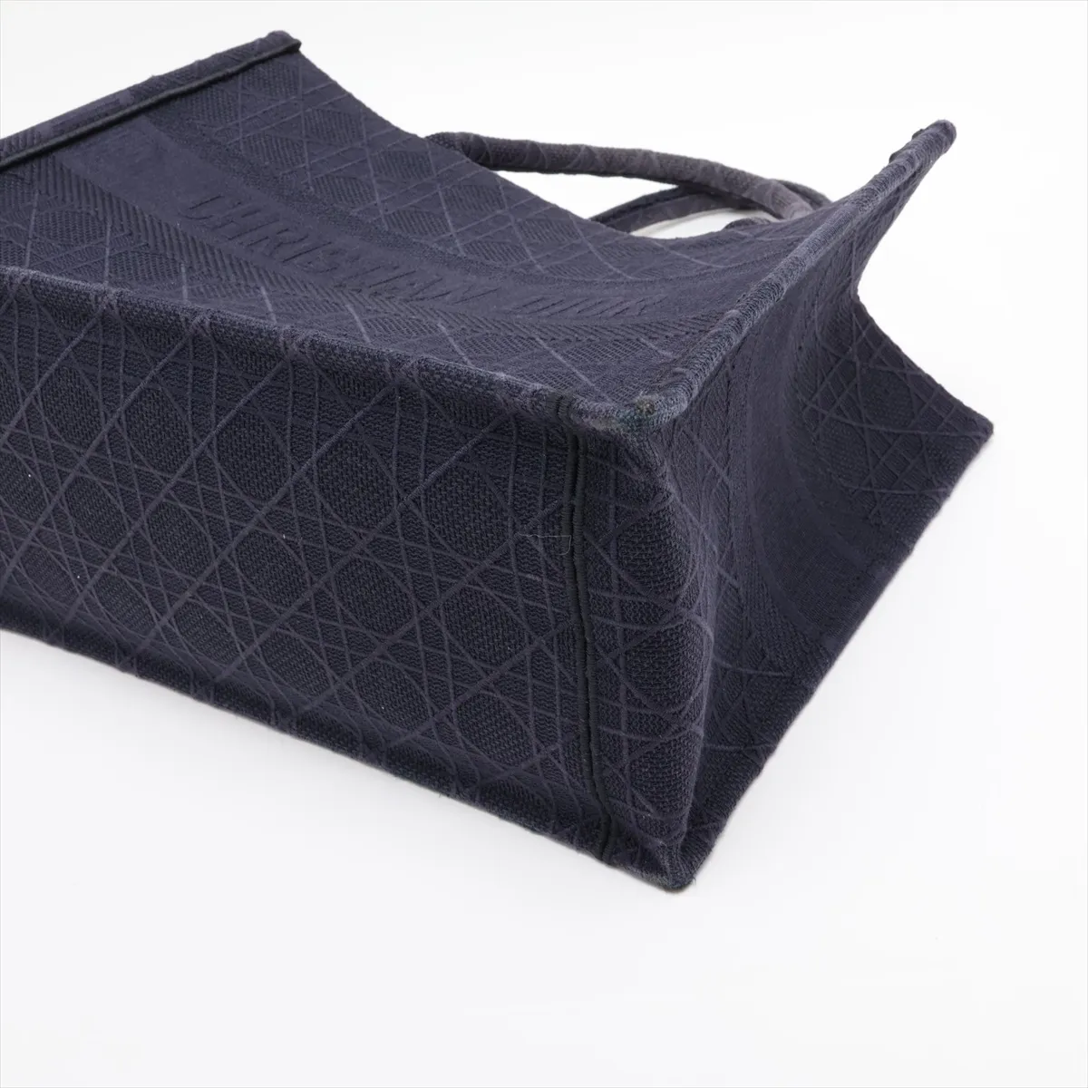 Cannage Book Tote Canvas Tote Bag Navy — view 3