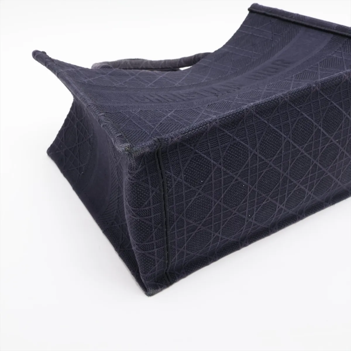 Cannage Book Tote Canvas Tote Bag Navy — view 4
