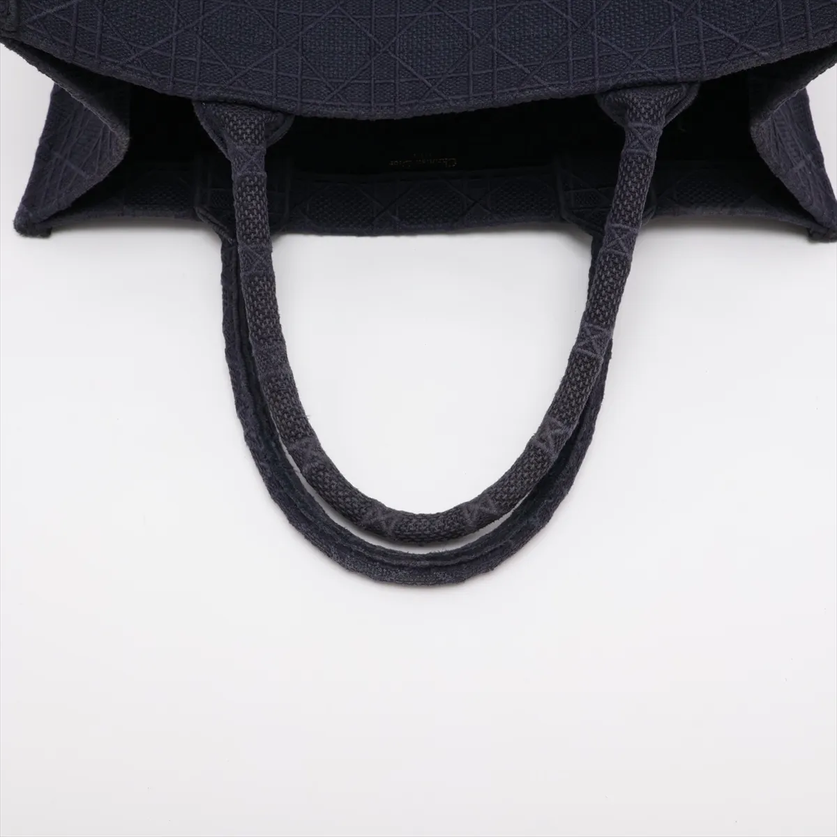 Cannage Book Tote Canvas Tote Bag Navy — view 5