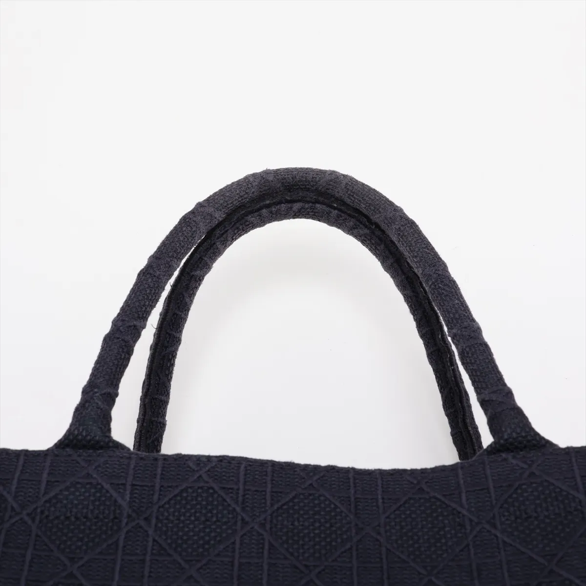 Cannage Book Tote Canvas Tote Bag Navy — view 6