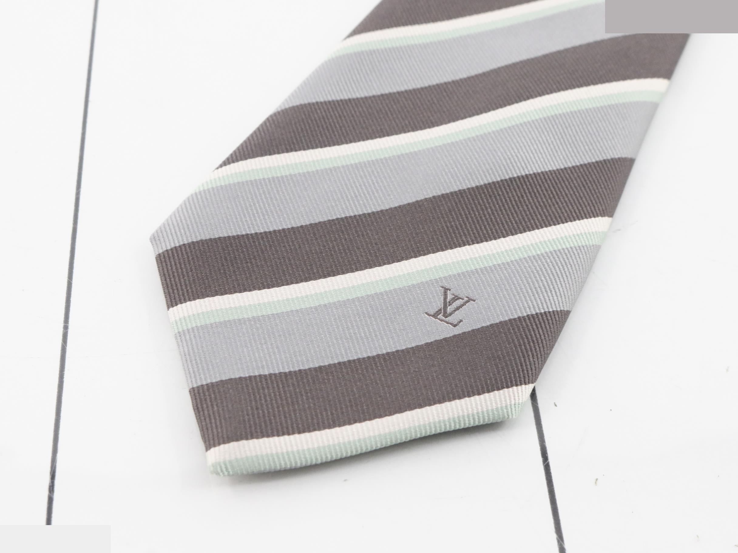 Gray striped necktie — view 3