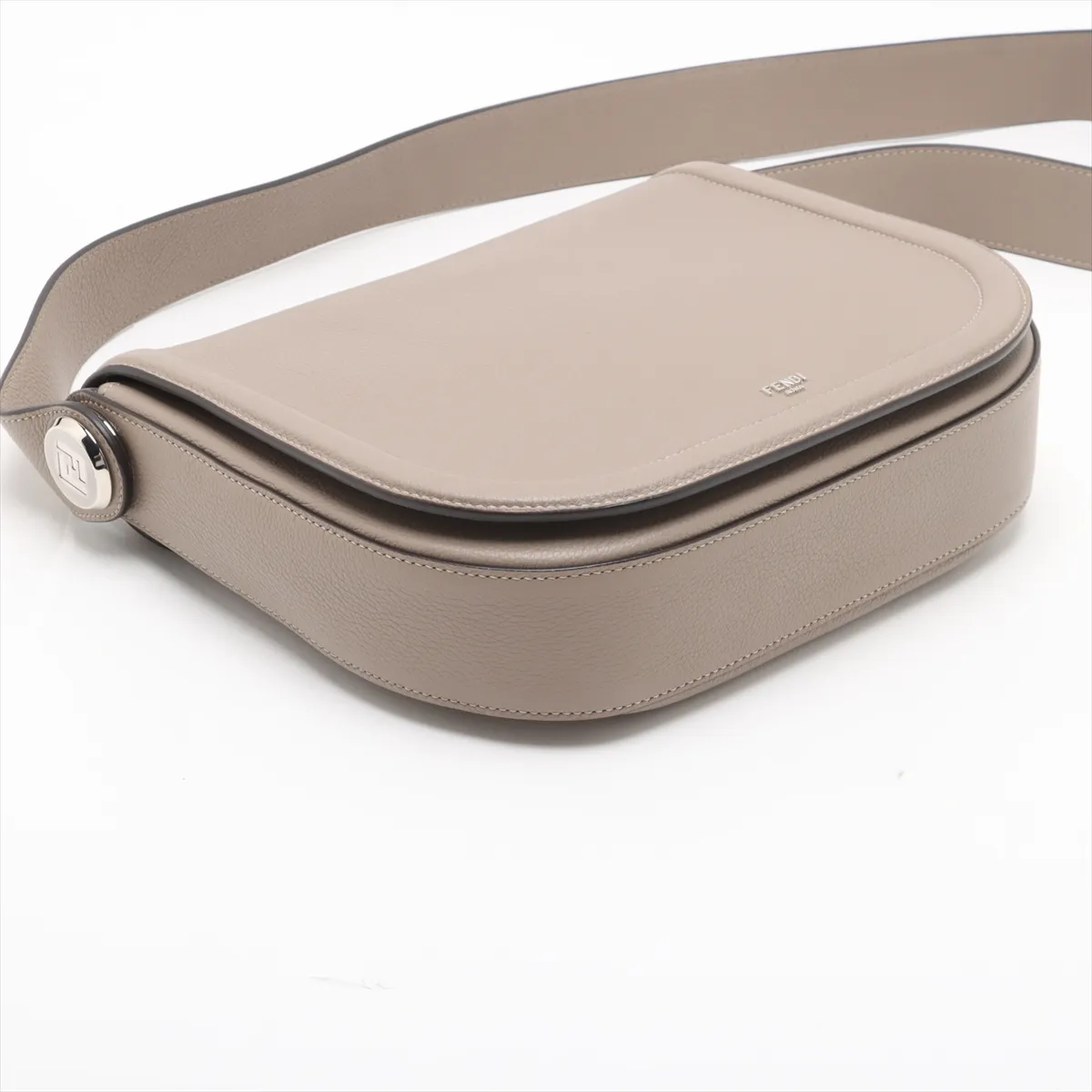 Chiodo Leather Shoulder Bag, Greige, 7VA622 — view 4