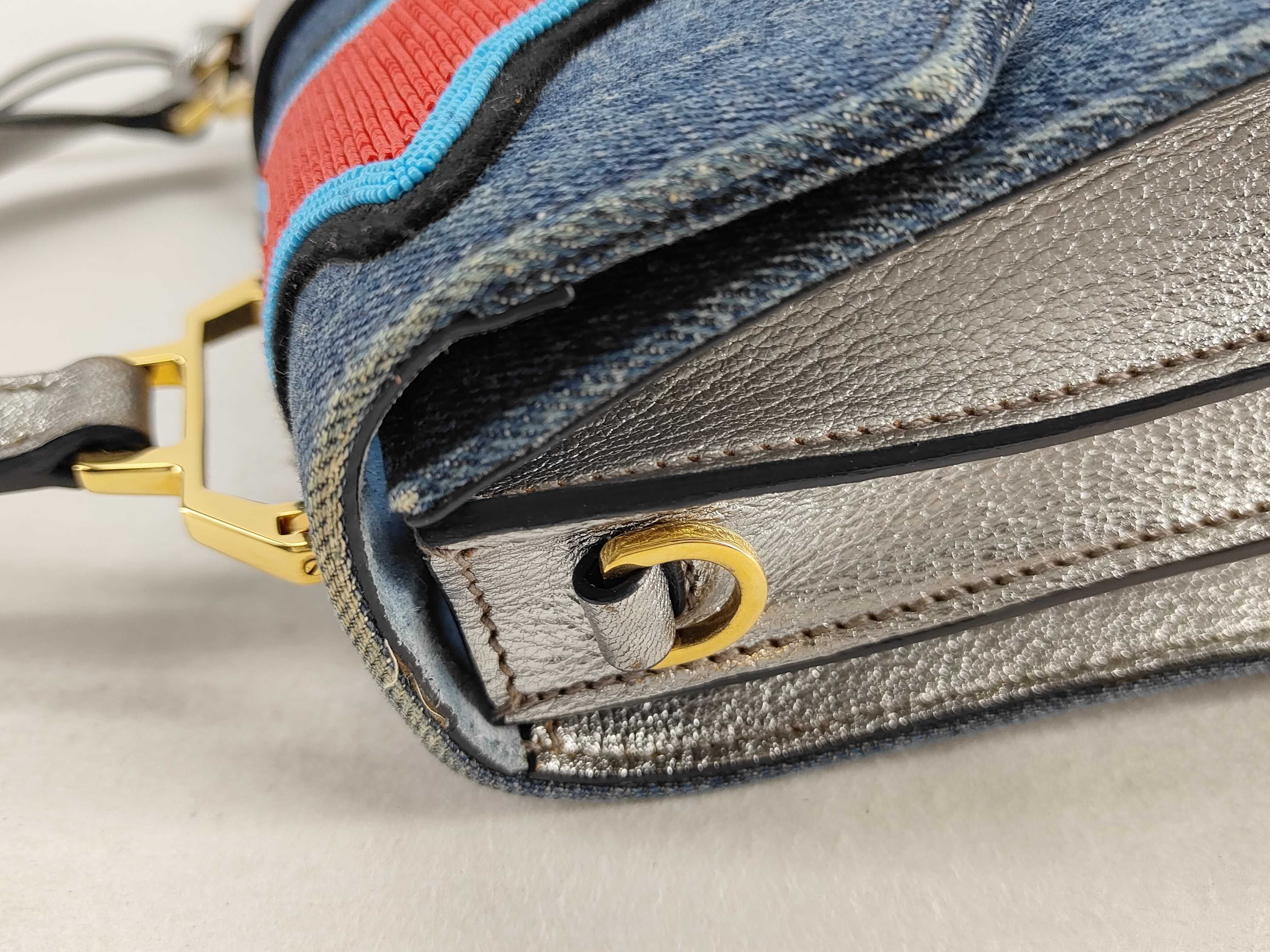 Denim x Beads 2-Way Handbag, Blue, 5BA108 (Handbag) — view 7