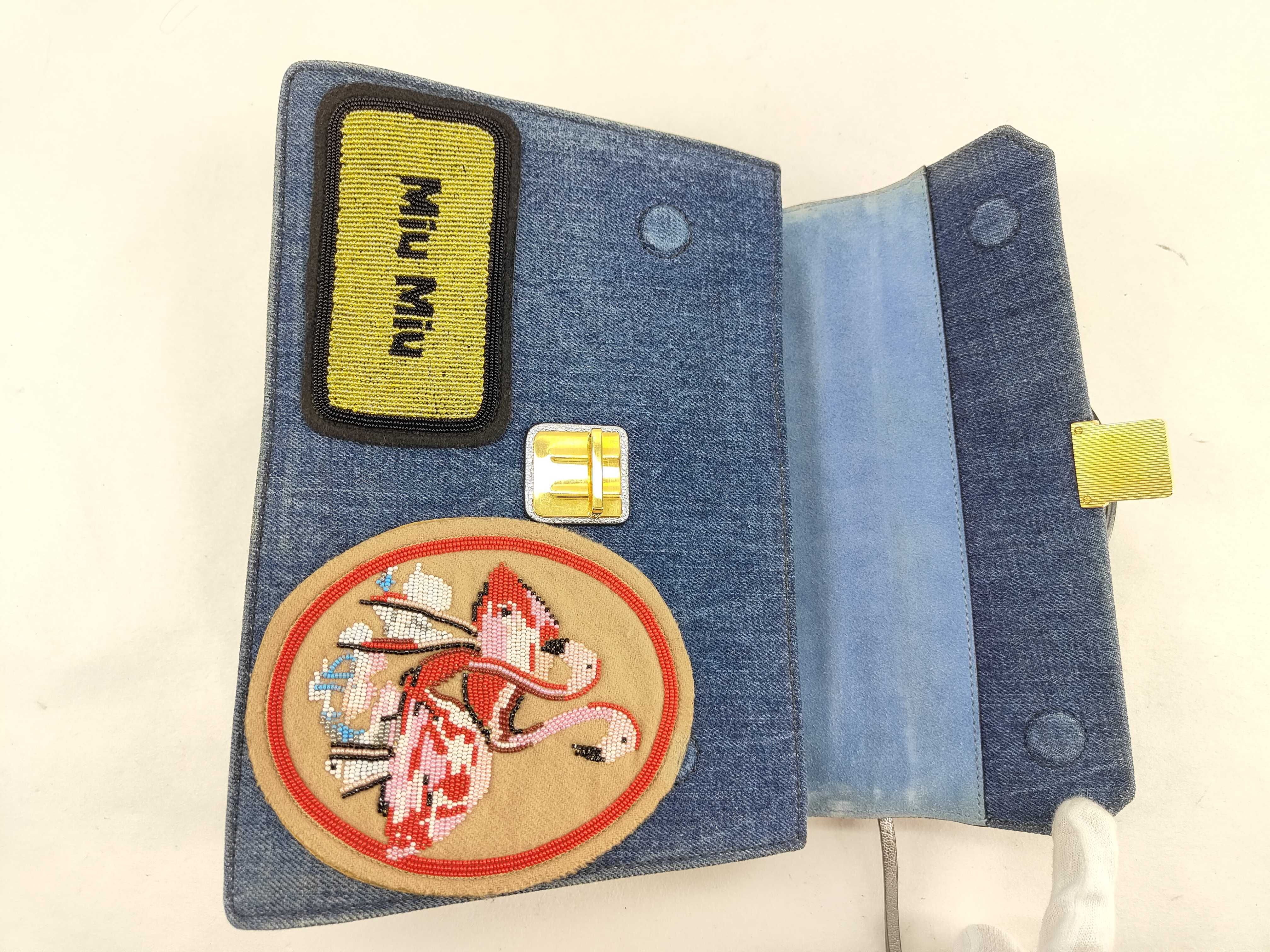 Denim x Beads 2-Way Handbag, Blue, 5BA108 (Handbag) — view 10