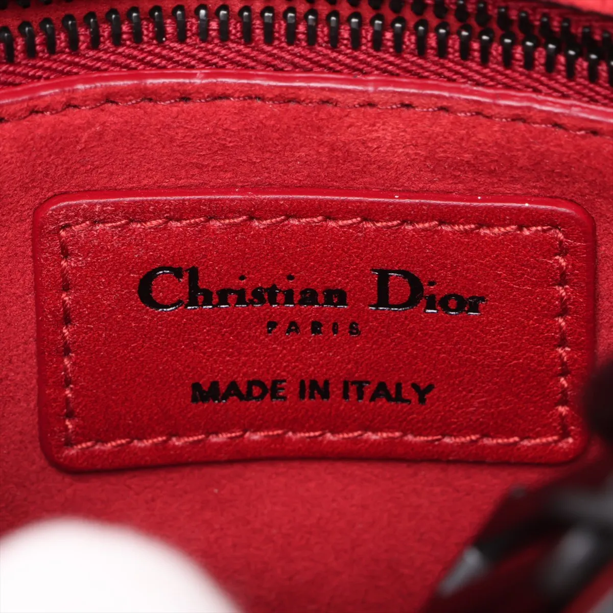 Cannage Lady Dior Mini Leather 2-Way Handbag, Red — view 11