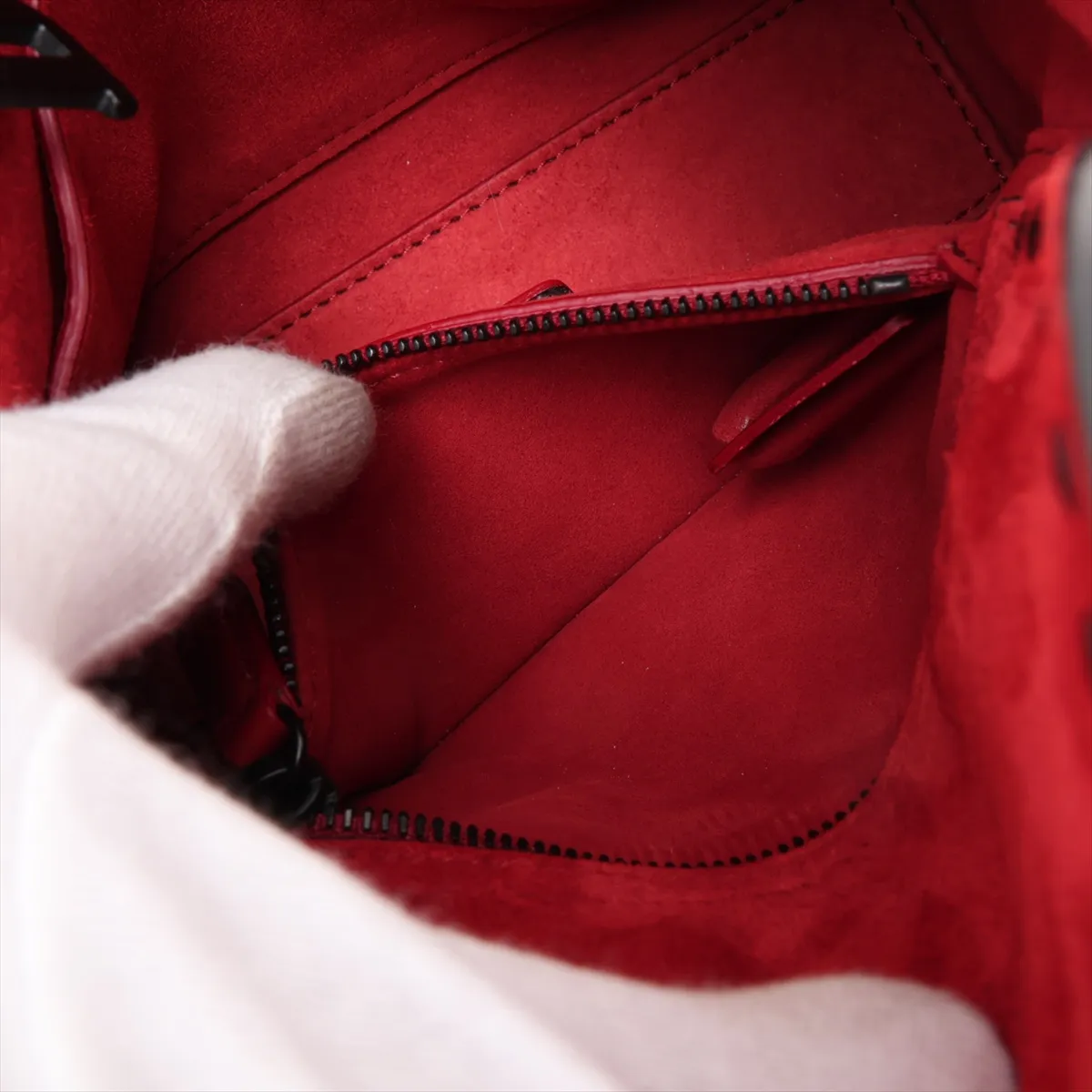 Cannage Lady Dior Mini Leather 2-Way Handbag, Red — view 9