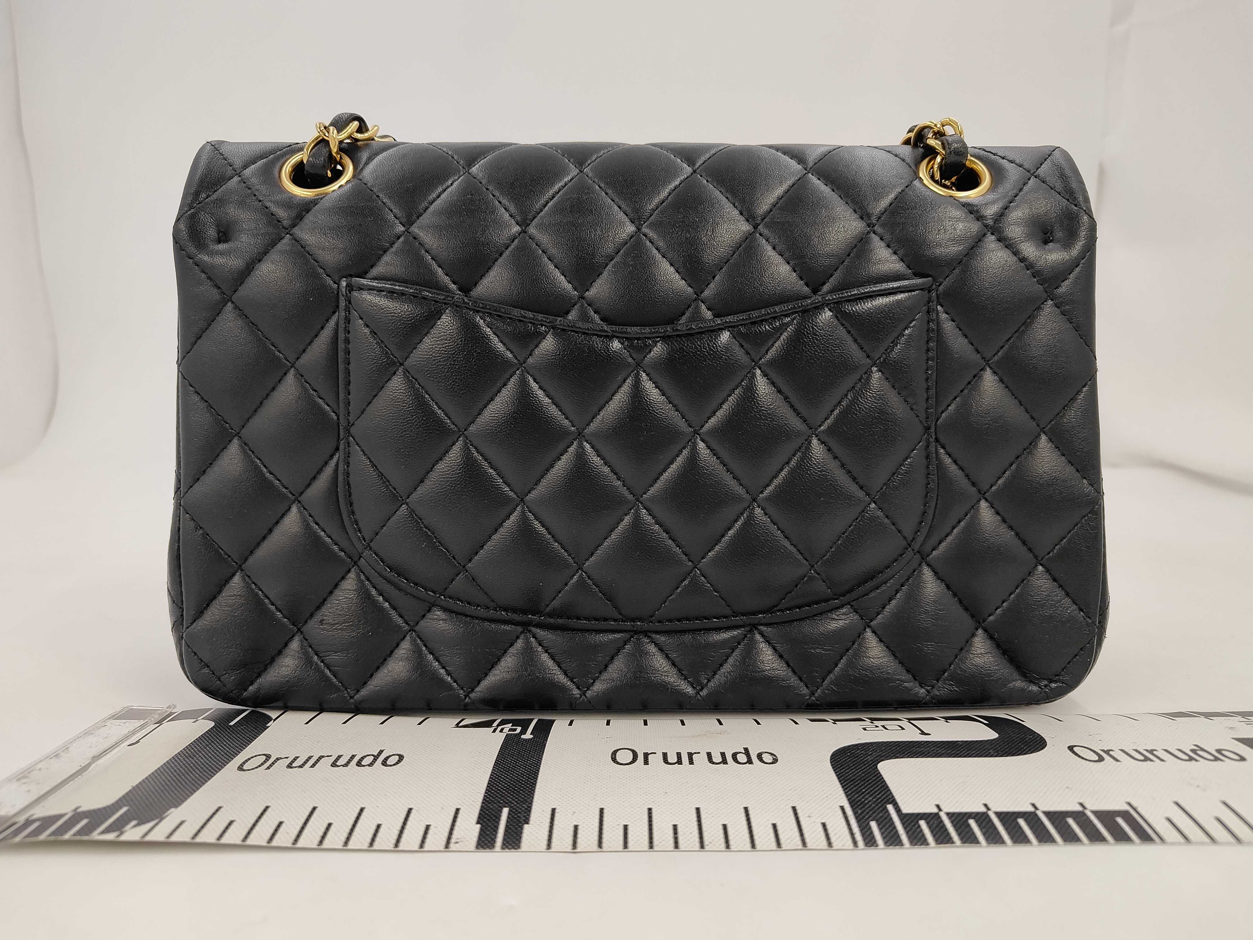 Matelassé Chain Shoulder Bag, Black with Gold Hardware — view 2